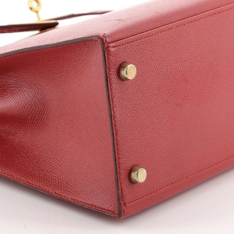 Hermes Kelly Handbag Rouge Vif Courchevel with Gold Hardware 28 2