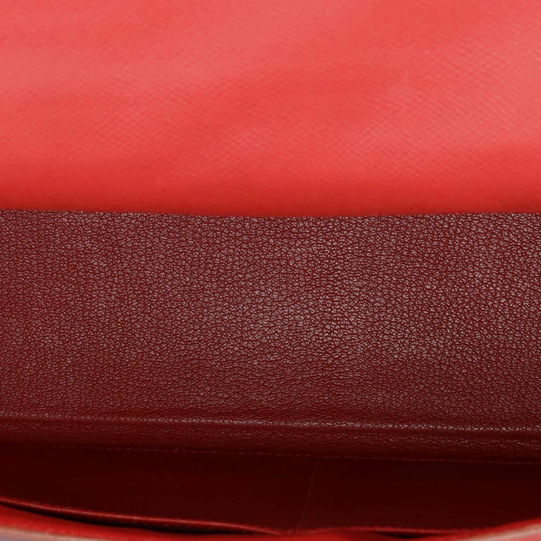 Hermes Kelly Handbag Rouge Vif Courchevel with Gold Hardware 32 Red