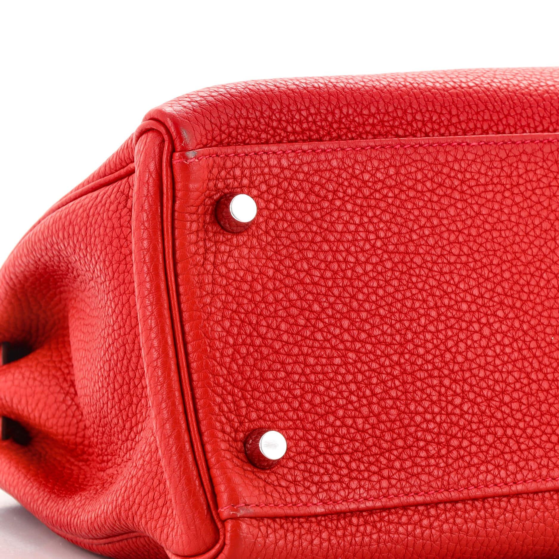 Women's or Men's Hermes Kelly Handbag Rouge Vif Togo with Palladium Hardware 32