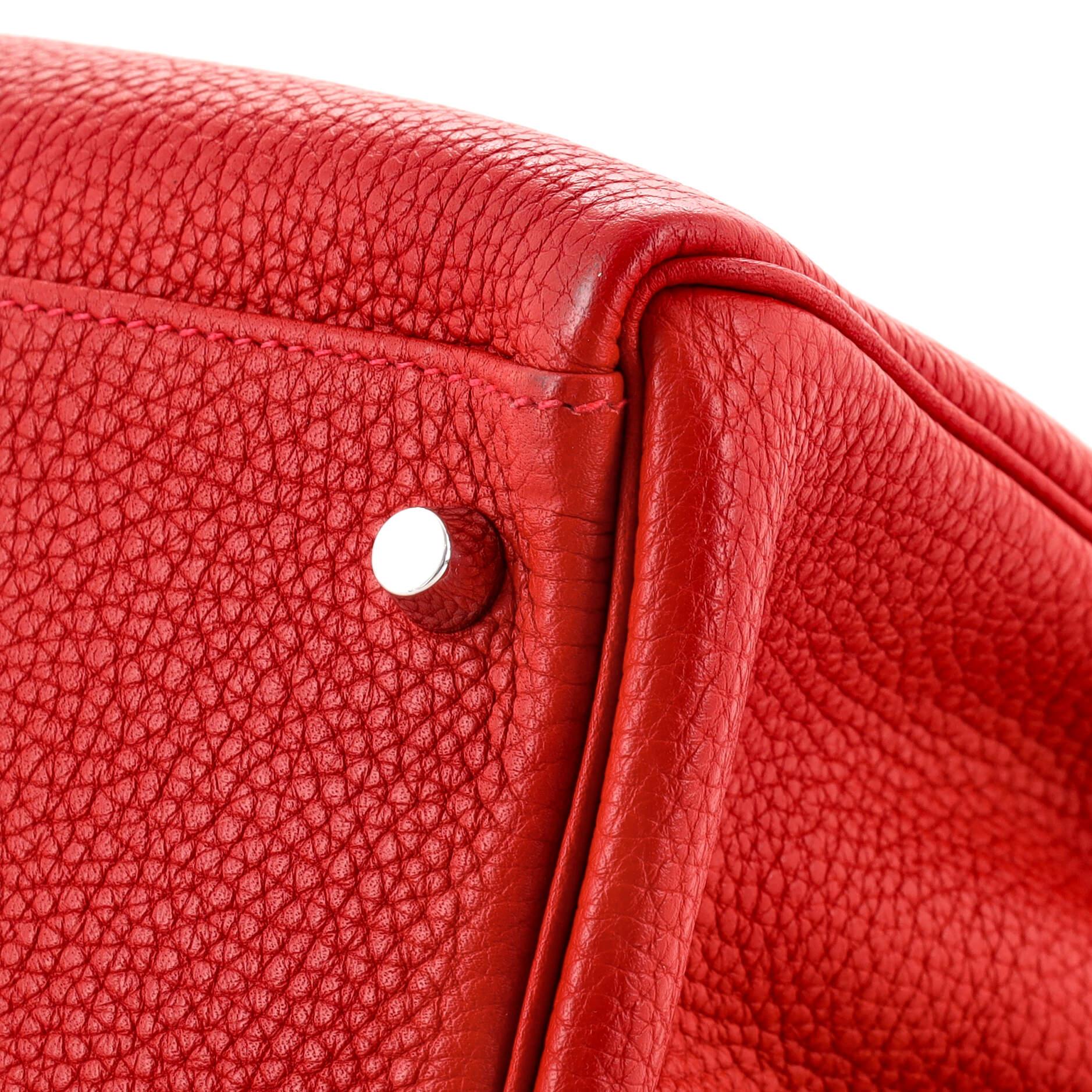 Hermes Kelly Handbag Rouge Vif Togo with Palladium Hardware 32 1