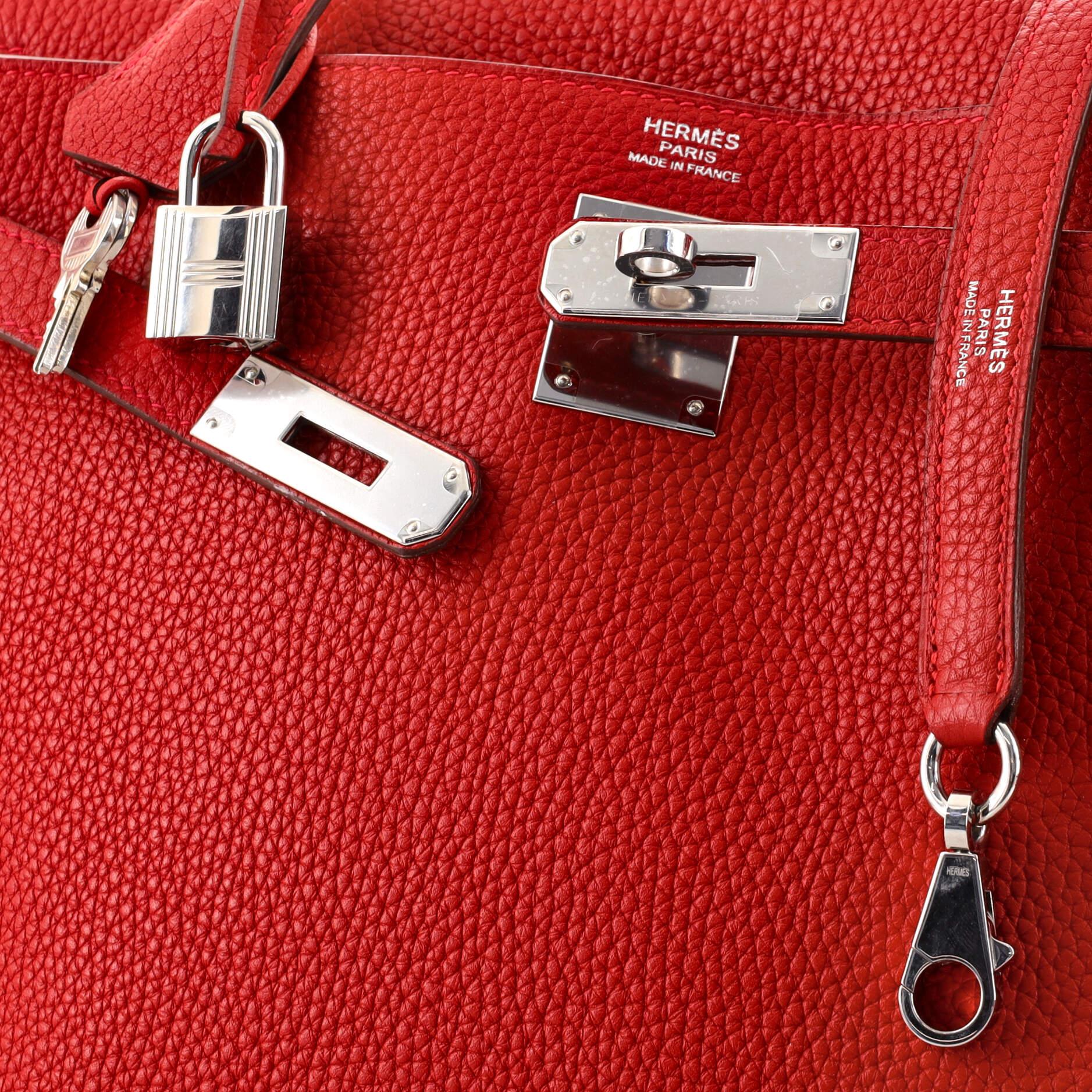 Hermes Kelly Handbag Rouge Vif Togo with Palladium Hardware 32 3