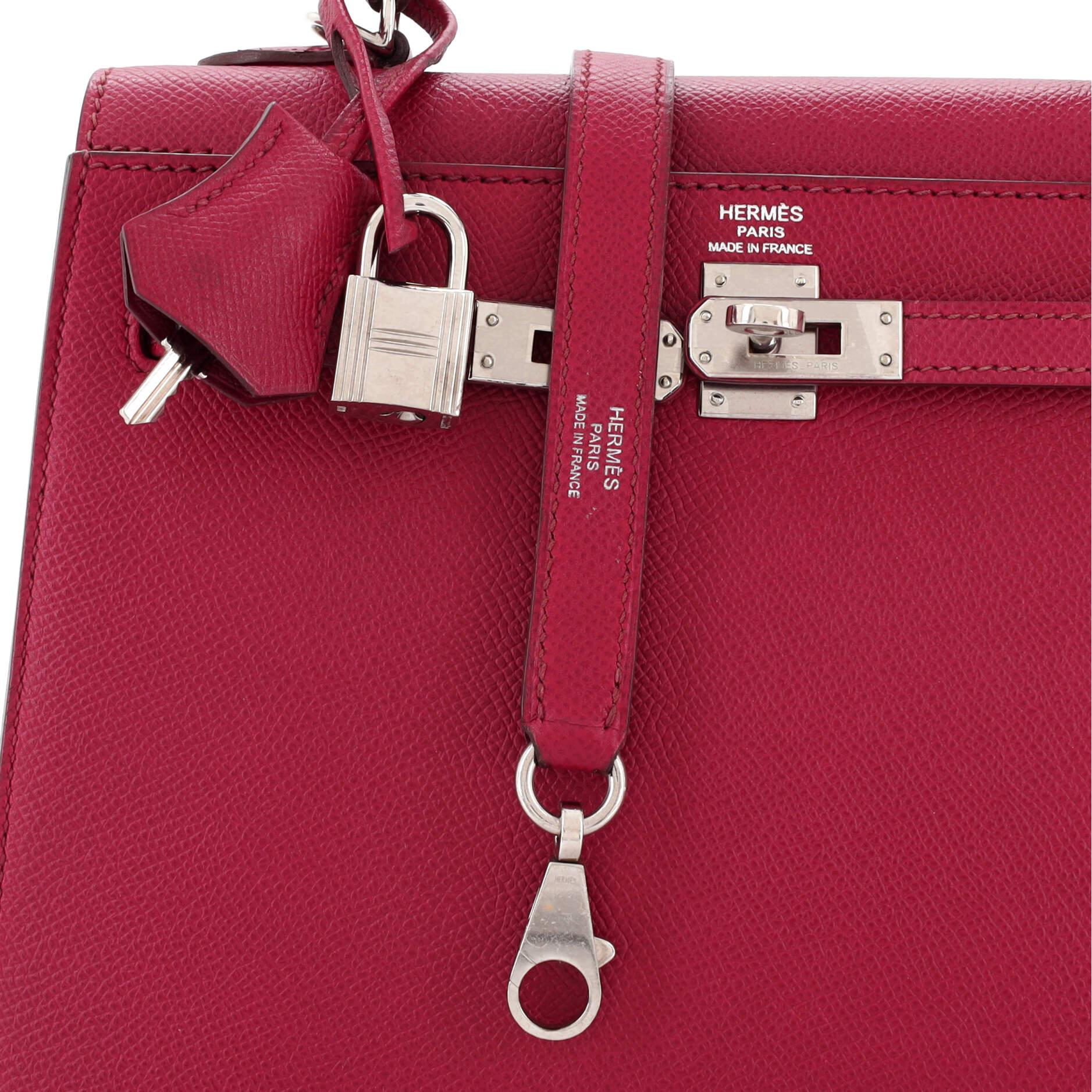 Hermes Kelly Handbag Rubis Epsom with Palladium Hardware 25 2