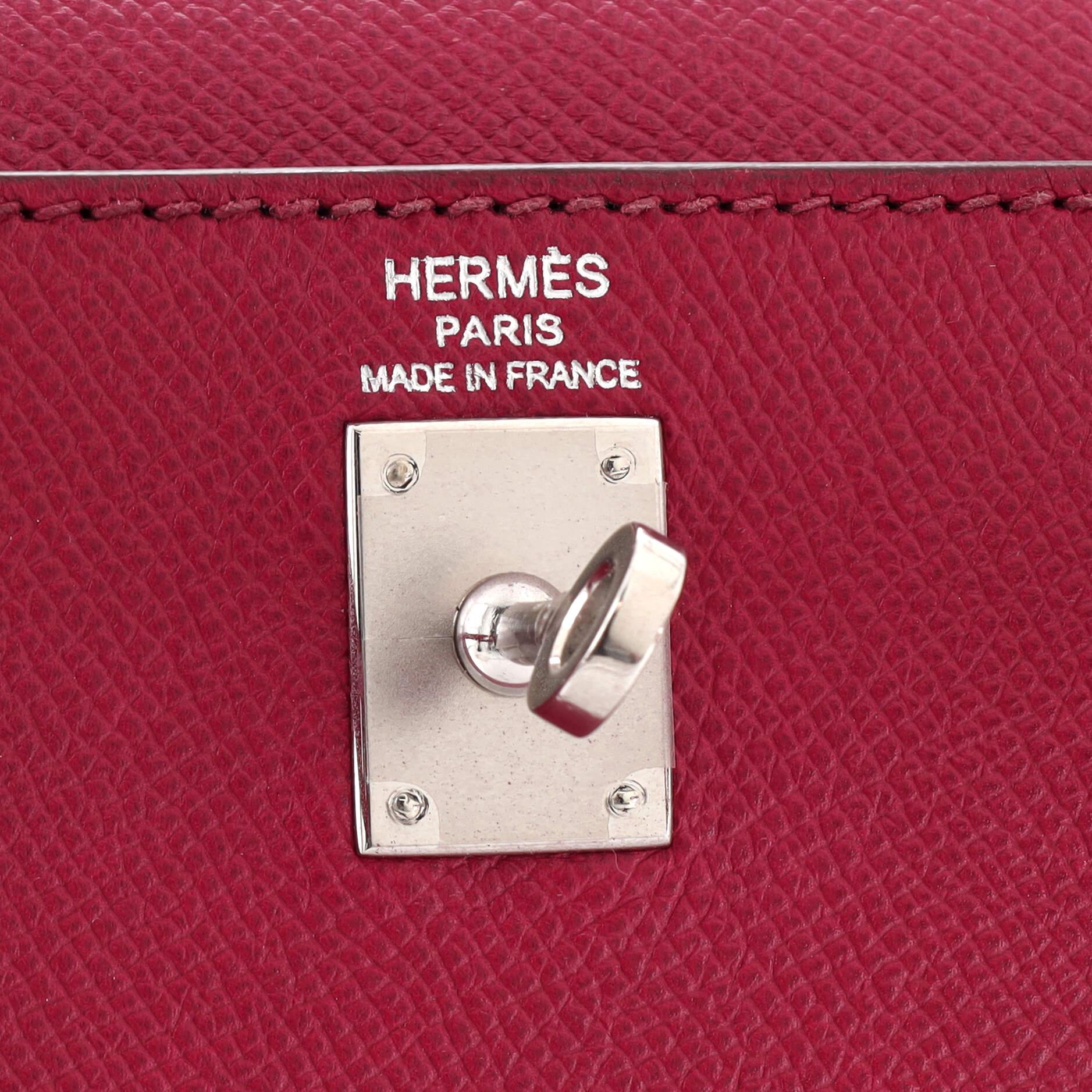 Hermes Kelly Handbag Rubis Epsom with Palladium Hardware 25 3