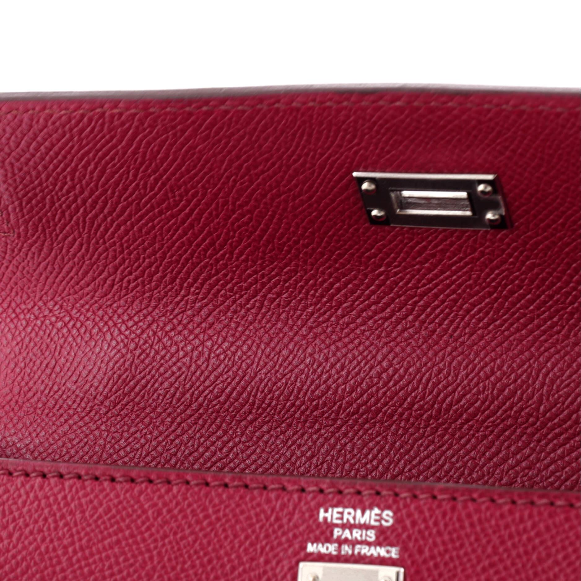 Hermes Kelly Handbag Rubis Epsom with Palladium Hardware 25 4