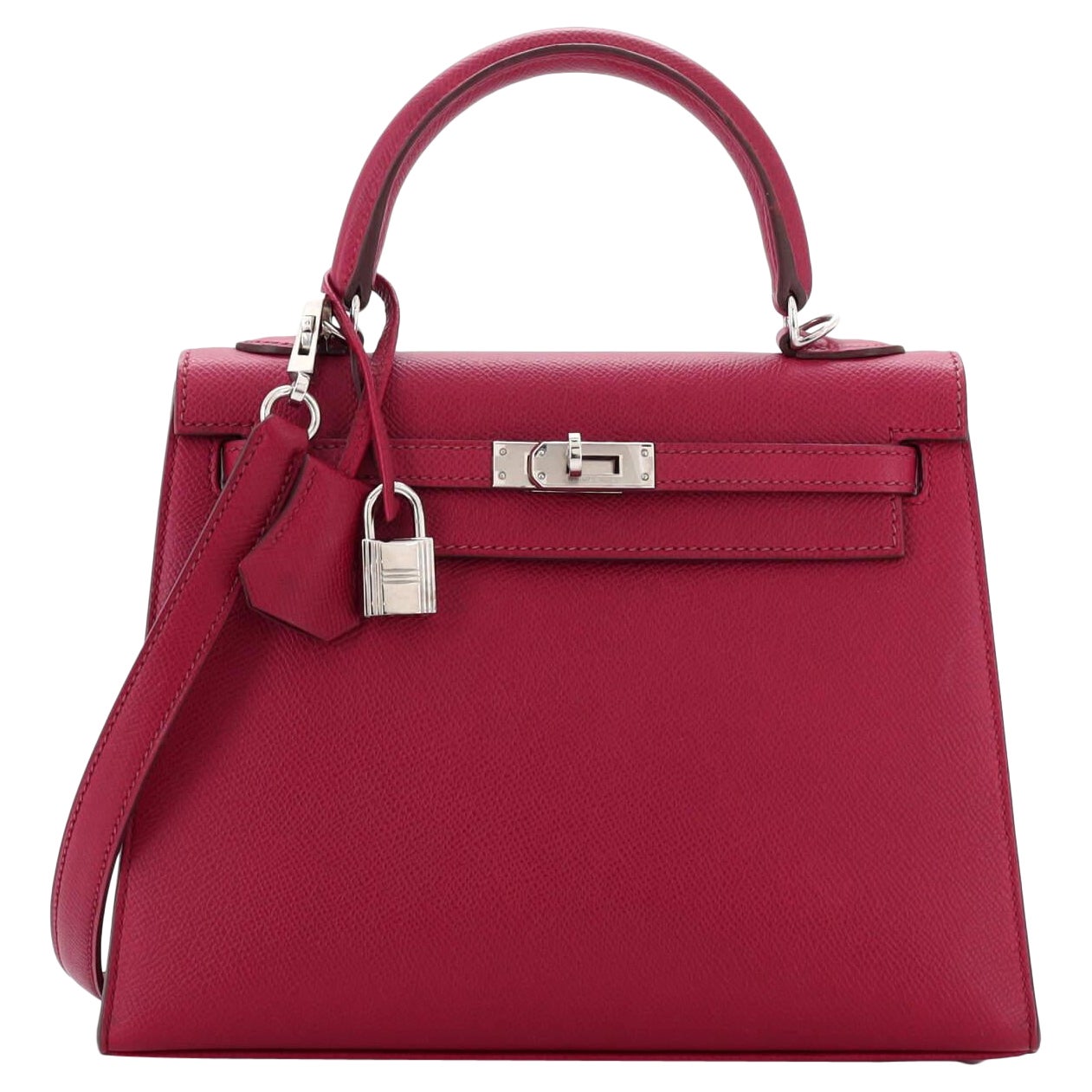Hermes Kelly Handbag Rubis Epsom with Palladium Hardware 25