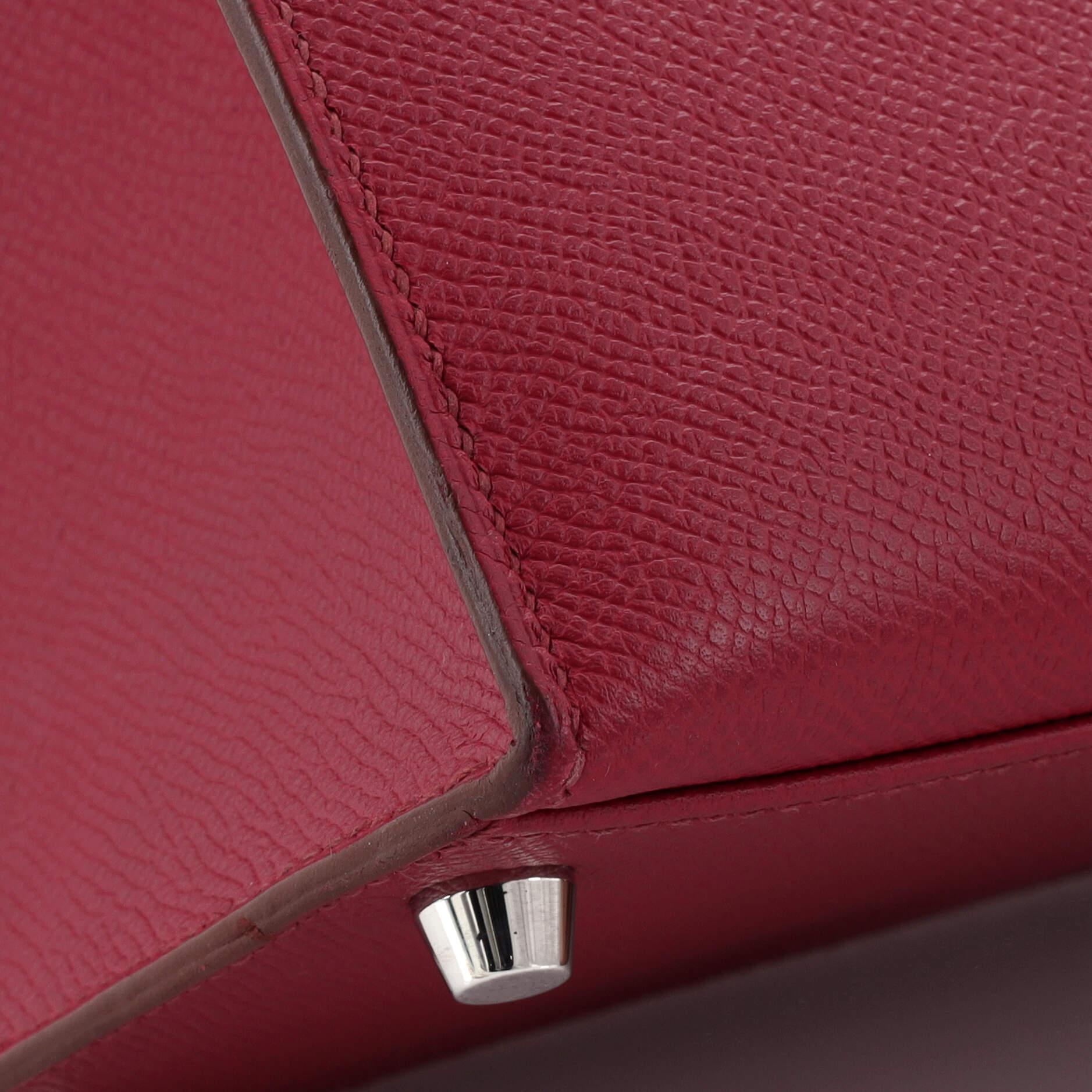 Hermes Kelly Handbag Rubis Epsom with Palladium Hardware 32 4