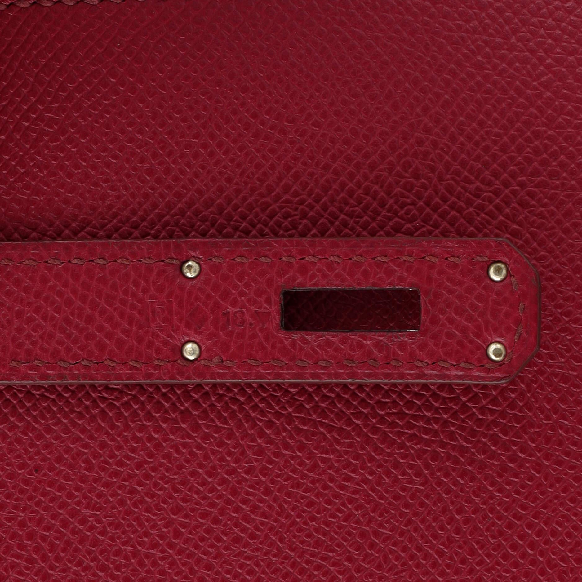 Hermes Kelly Handbag Rubis Epsom with Palladium Hardware 32 5