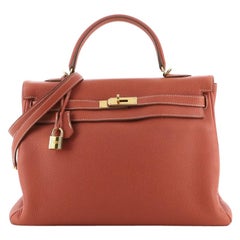 Hermes Kelly Handbag Sanguine Togo with Gold Hardware 35