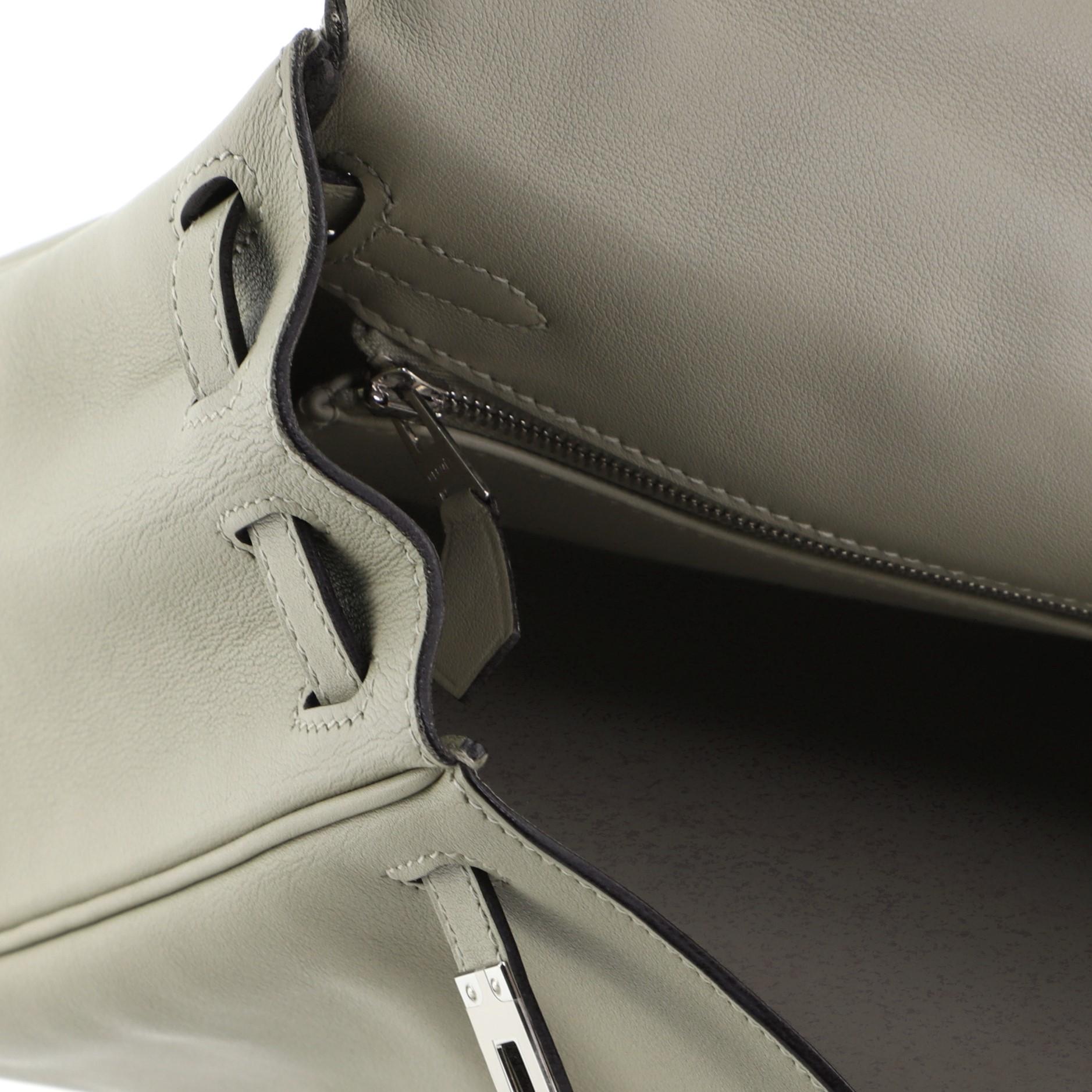 Hermes Kelly Handbag Sauge Swift With Palladium Hardware 25  2