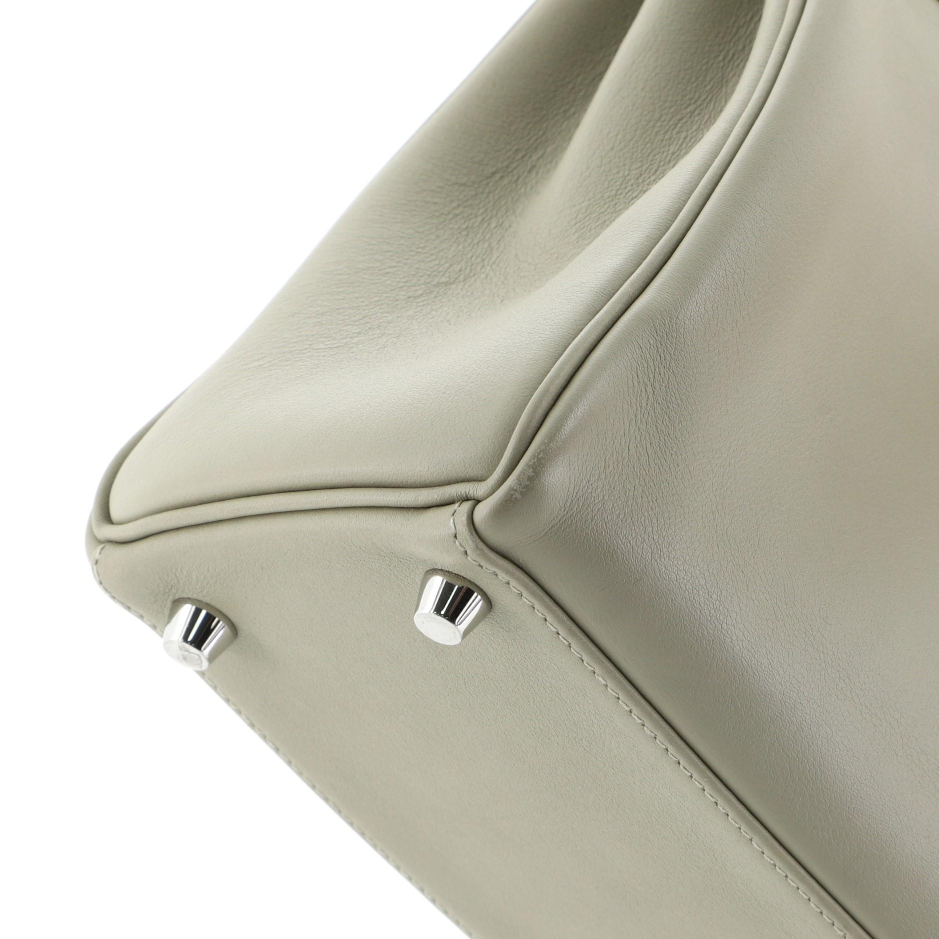 Women's or Men's Hermes Kelly Handbag Sauge Swift With Palladium Hardware 25 