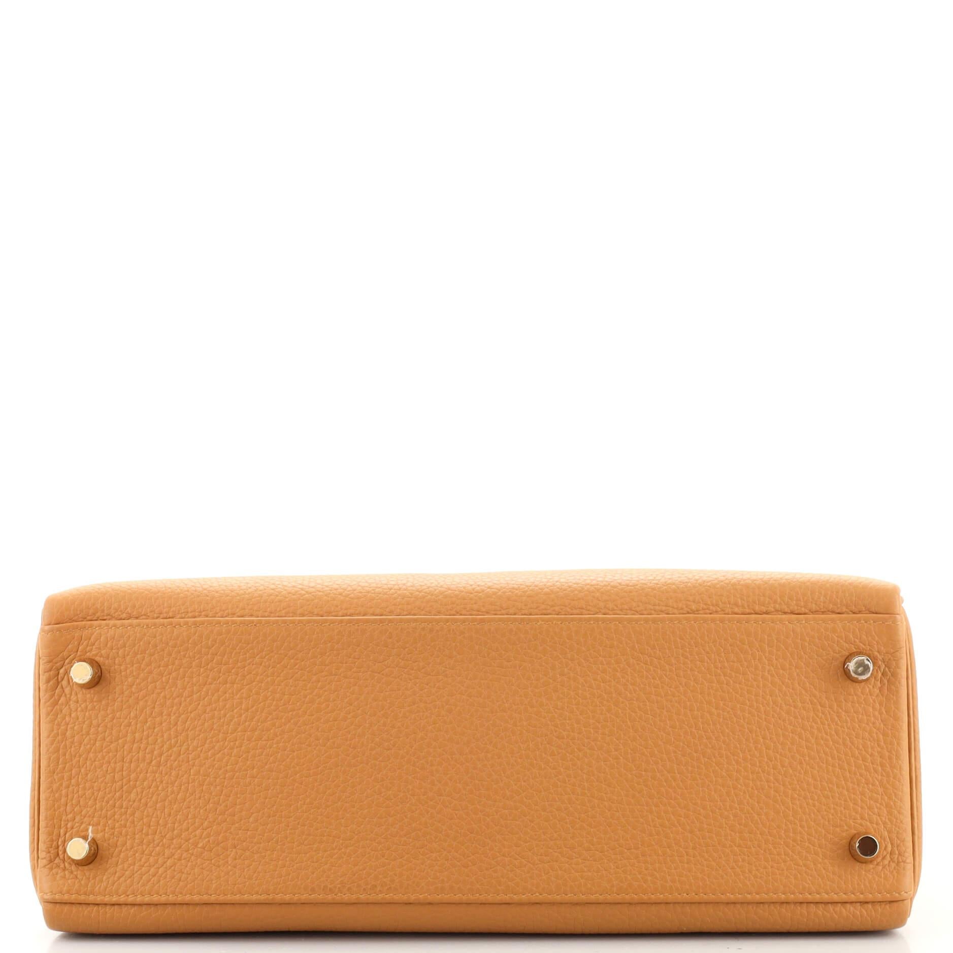 Hermes Kelly Handbag Sesame Clemence with Gold Hardware 32 1