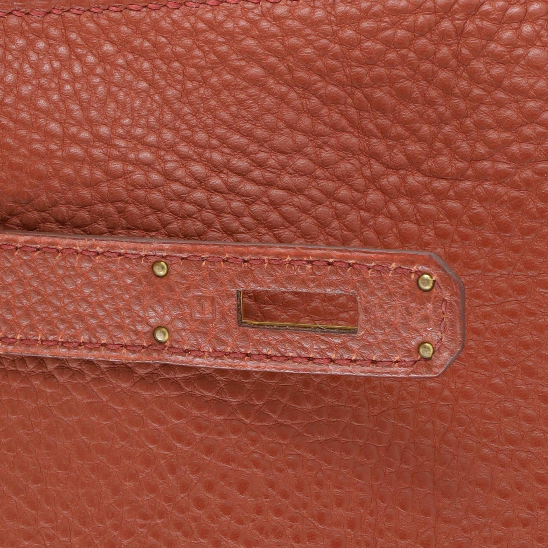 Hermes Kelly Handbag Sienne Togo with Gold Hardware 32 7