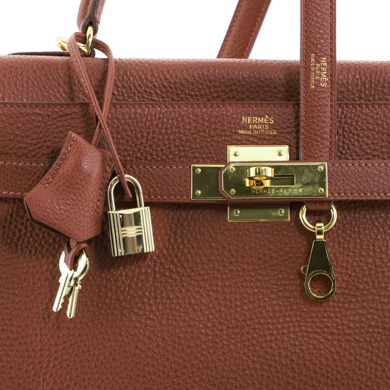 Brown Hermes Kelly Handbag Sienne Togo with Gold Hardware 32