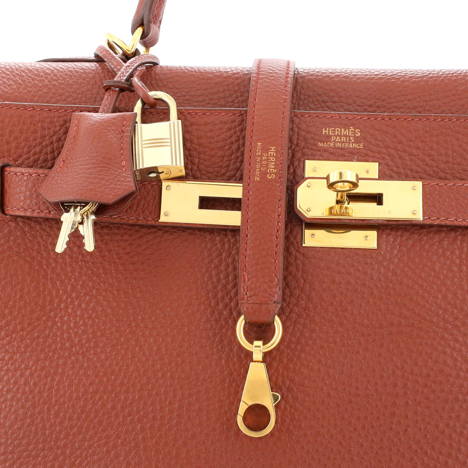 Hermes Kelly Handbag Sienne Togo with Gold Hardware 32 2