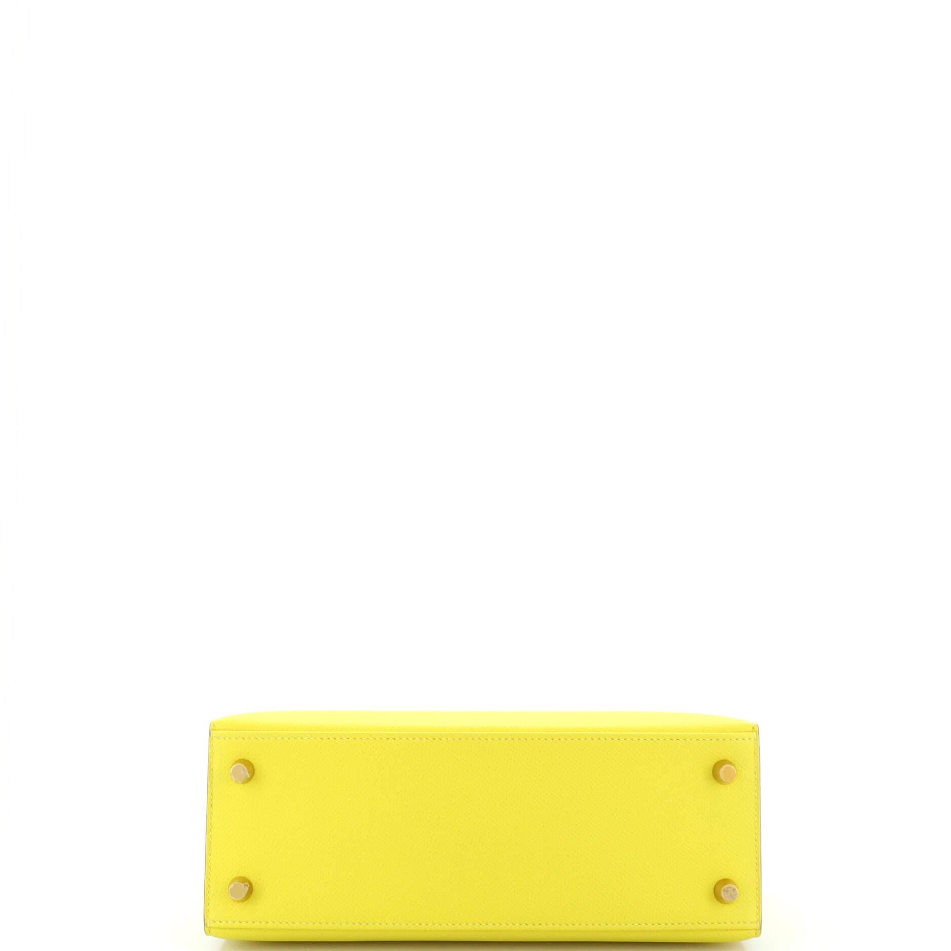 Hermes Kelly Handbag Soufre Epsom with Gold Hardware 25 1
