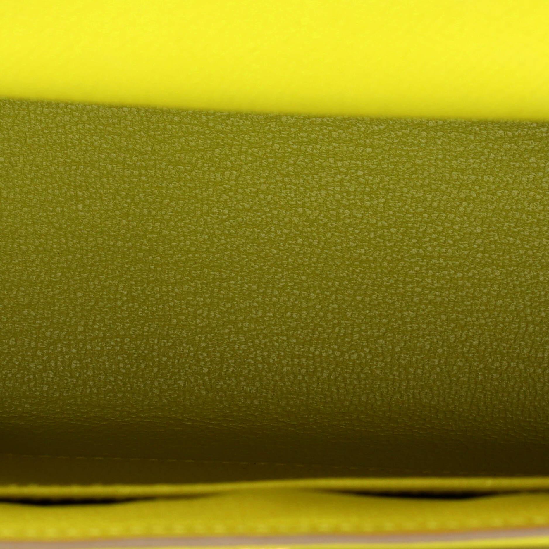 Hermes Kelly Handbag Soufre Epsom with Gold Hardware 25 2