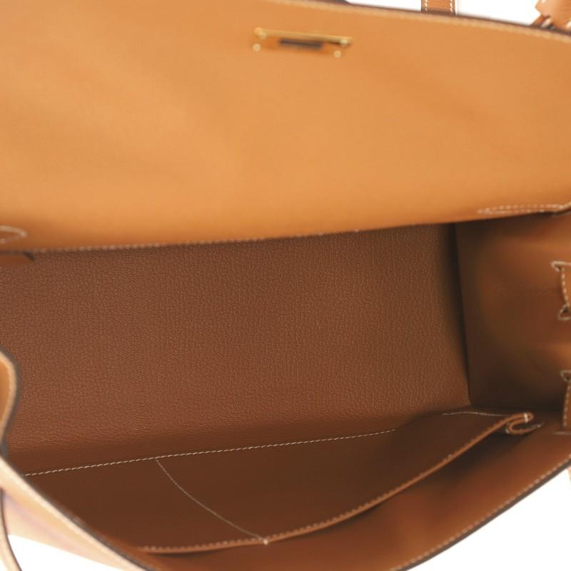 Brown Hermes Kelly Handbag Toffee Epsom with Gold Hardware 32