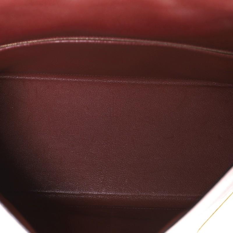 Hermes Kelly Handbag Toile & Rouge H Chevre de Coromandel with Gold Hardware 35 6