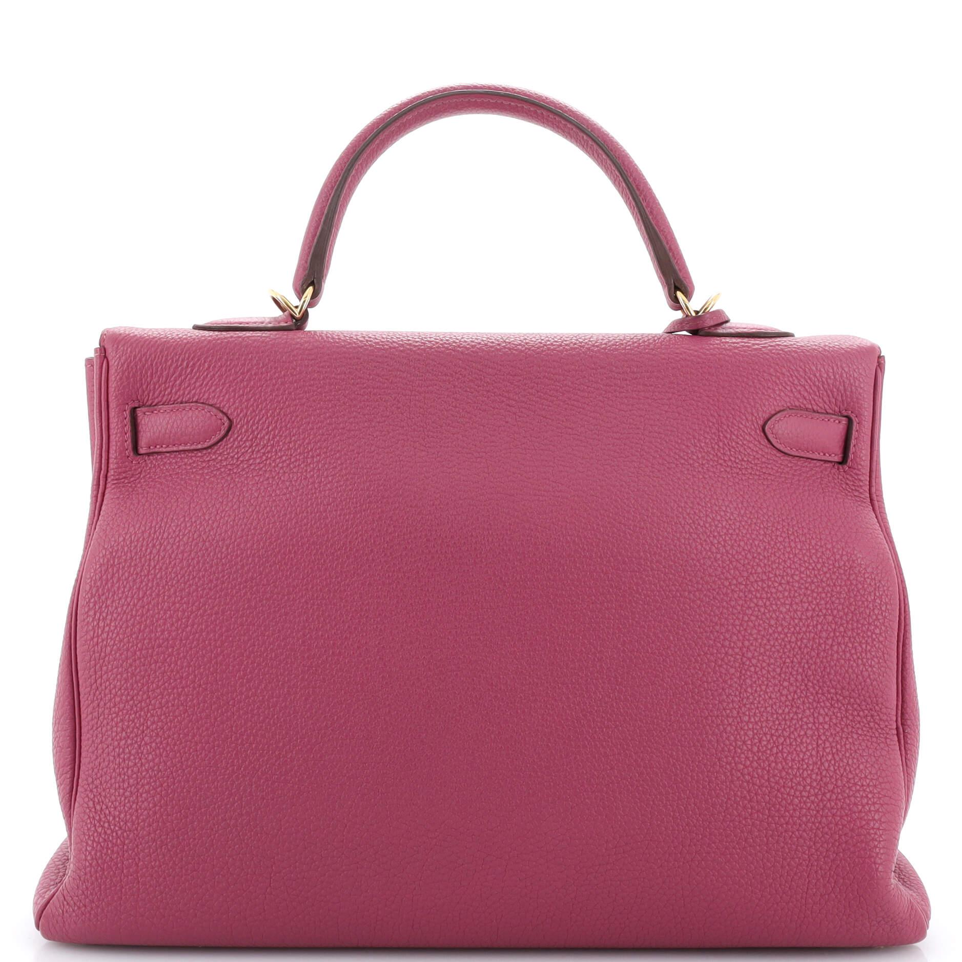 Women's Hermes Kelly Handbag Tosca Togo With Gold Hardware 35 For Sale