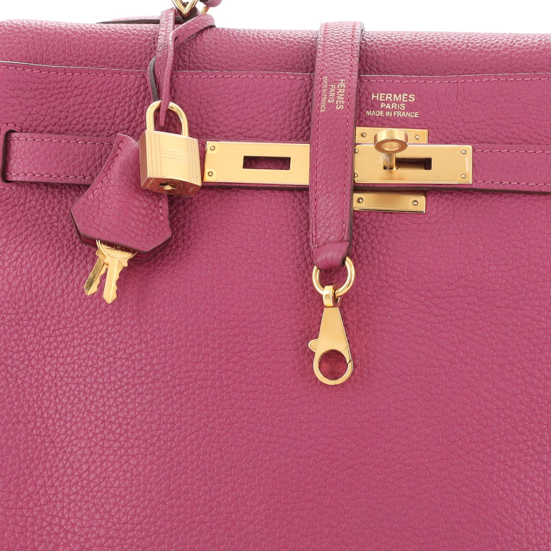 Hermes Kelly Handbag Tosca Togo With Gold Hardware 35 For Sale 3