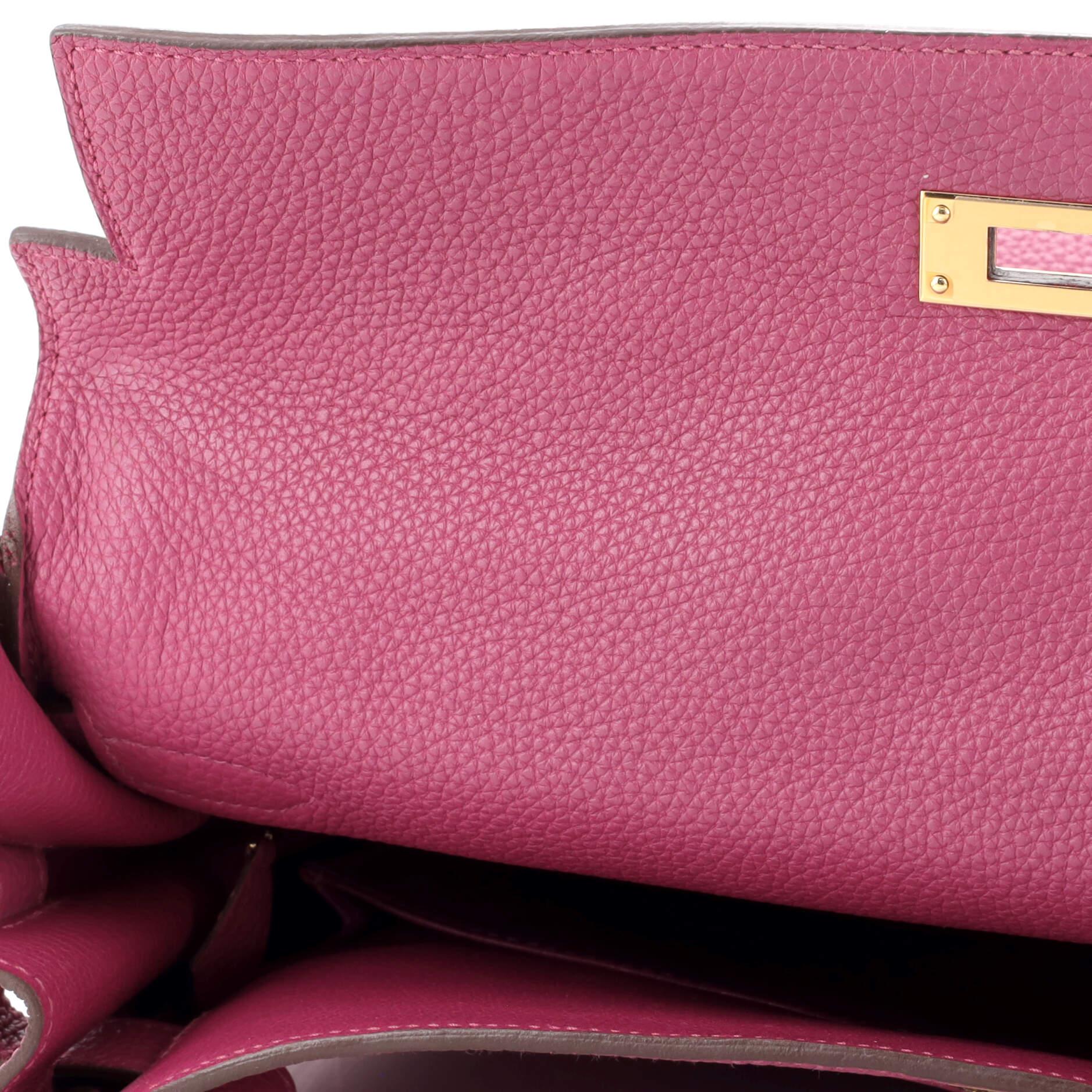 Hermes Kelly Handbag Tosca Togo With Gold Hardware 35 For Sale 4