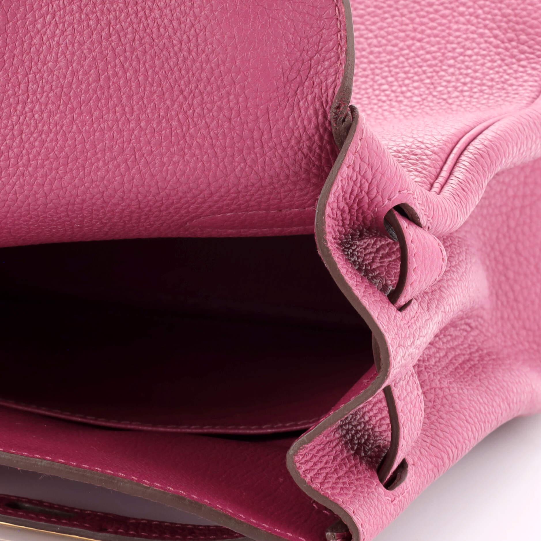 Hermes Kelly Handbag Tosca Togo With Gold Hardware 35 For Sale 5