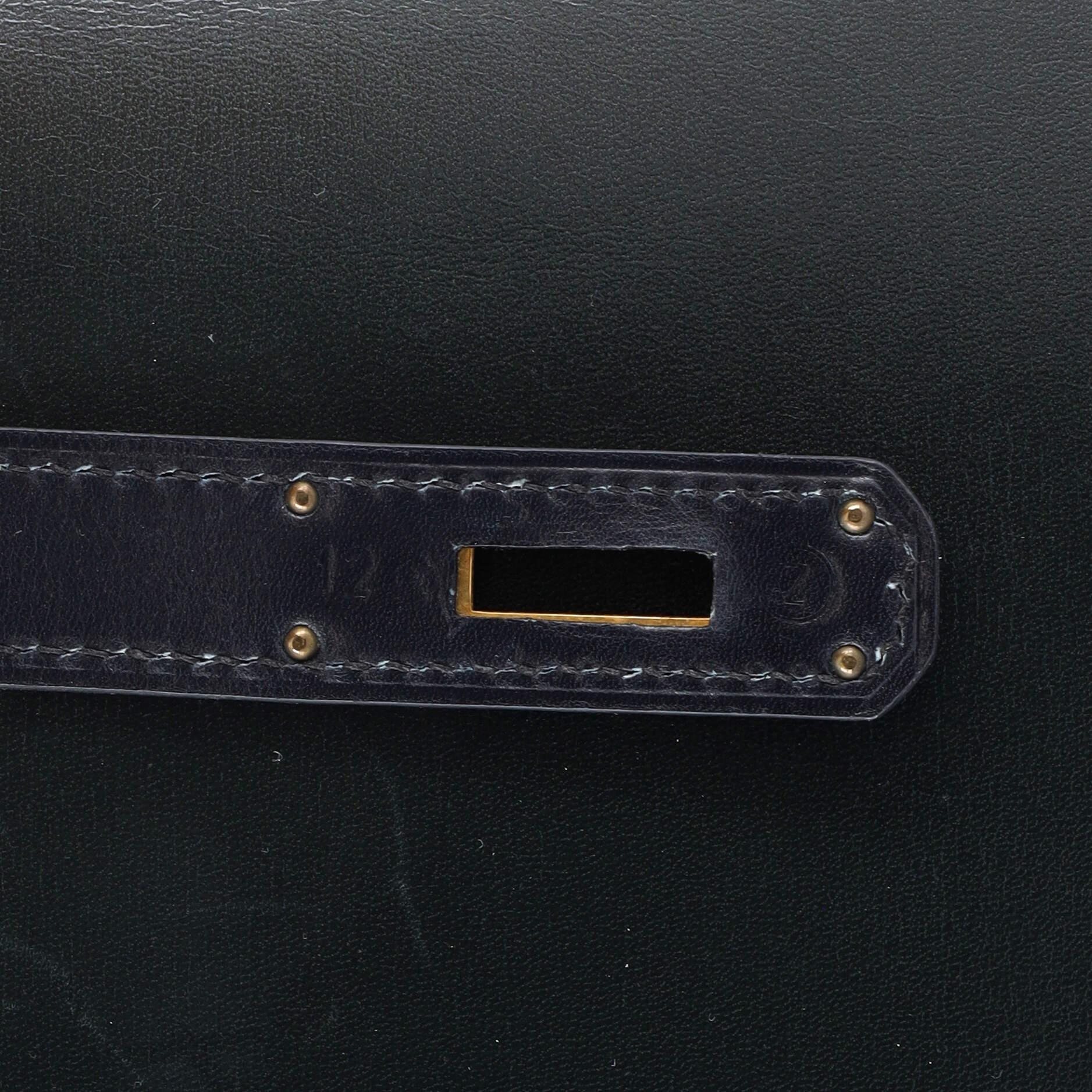 Hermes Kelly Handbag Tricolor Box Calf with Gold Hardware 32 6