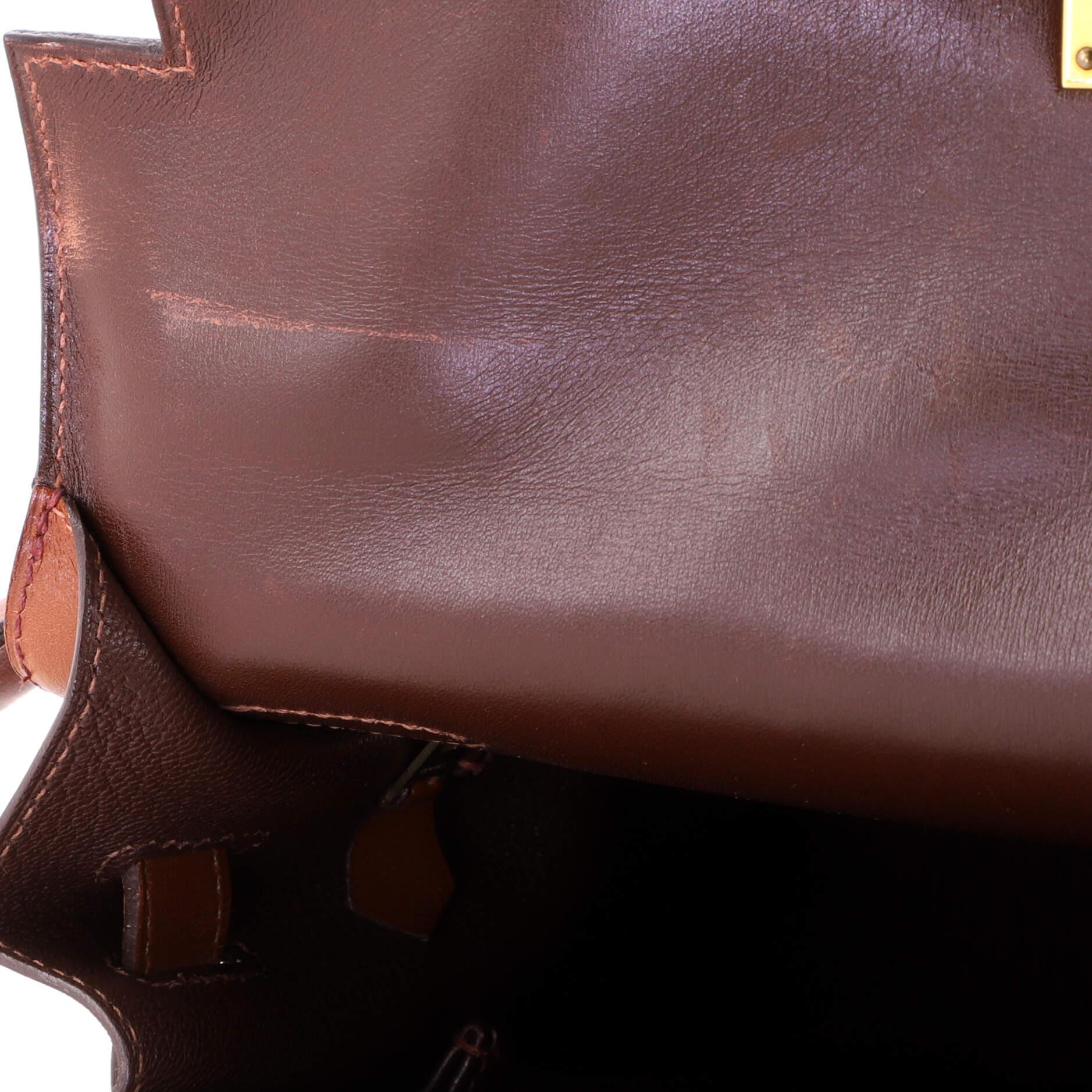 Hermes Kelly Handbag Tricolor Box Calf with Gold Hardware 32 8