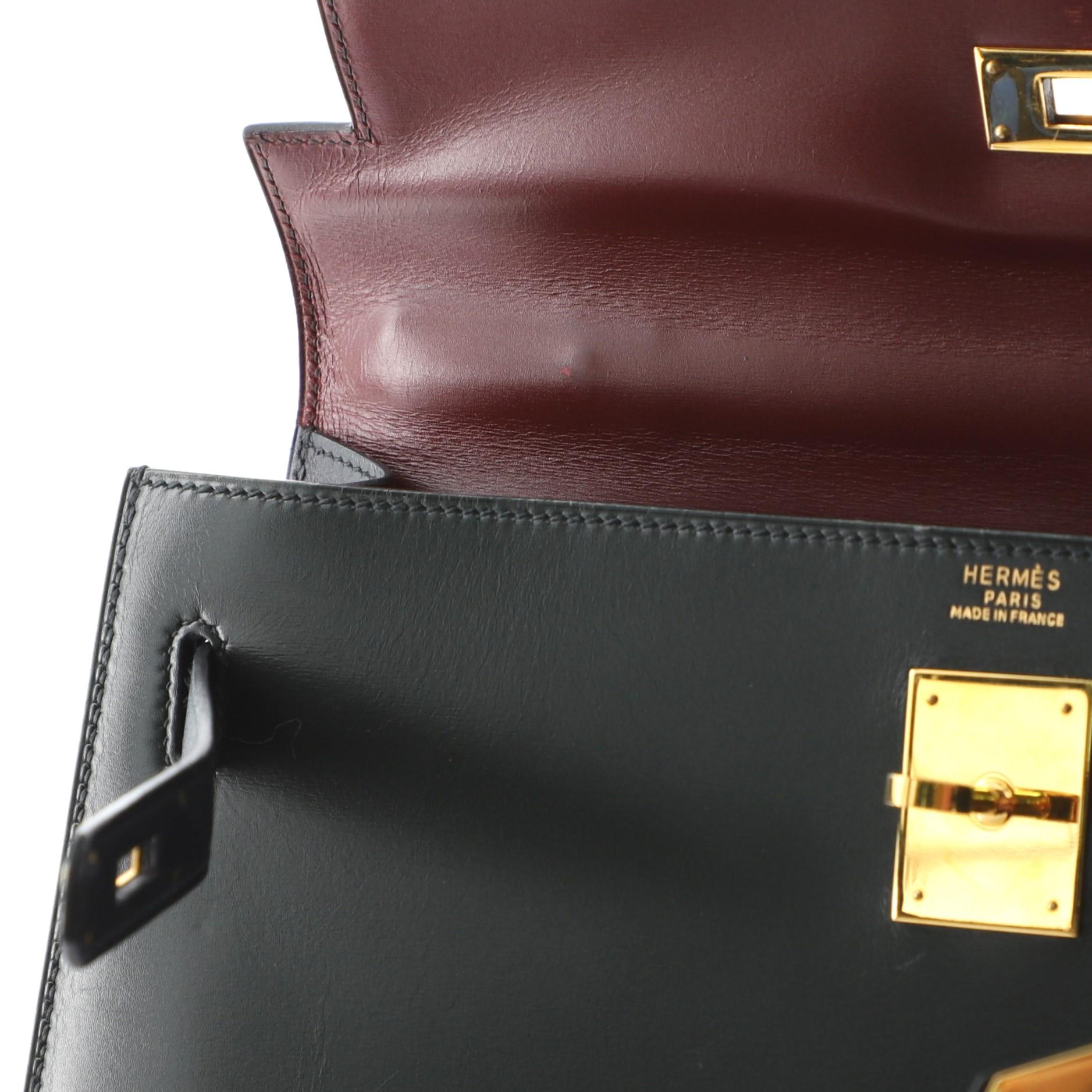 Hermes Kelly Handbag Tricolor Box Calf with Gold Hardware 32 3