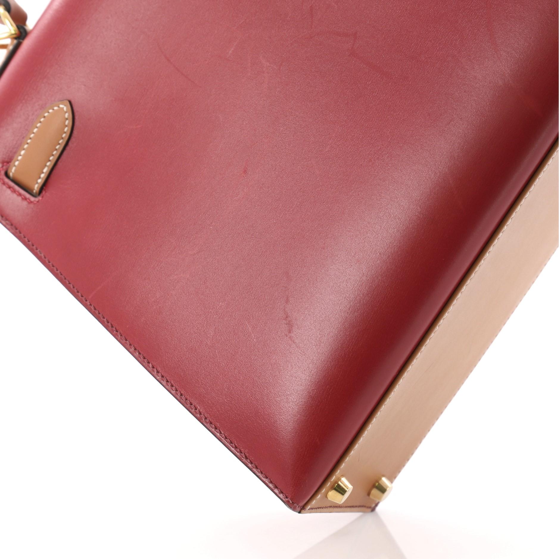 Hermes Kelly Handbag Tricolor Box With Gold Hardware 32 5
