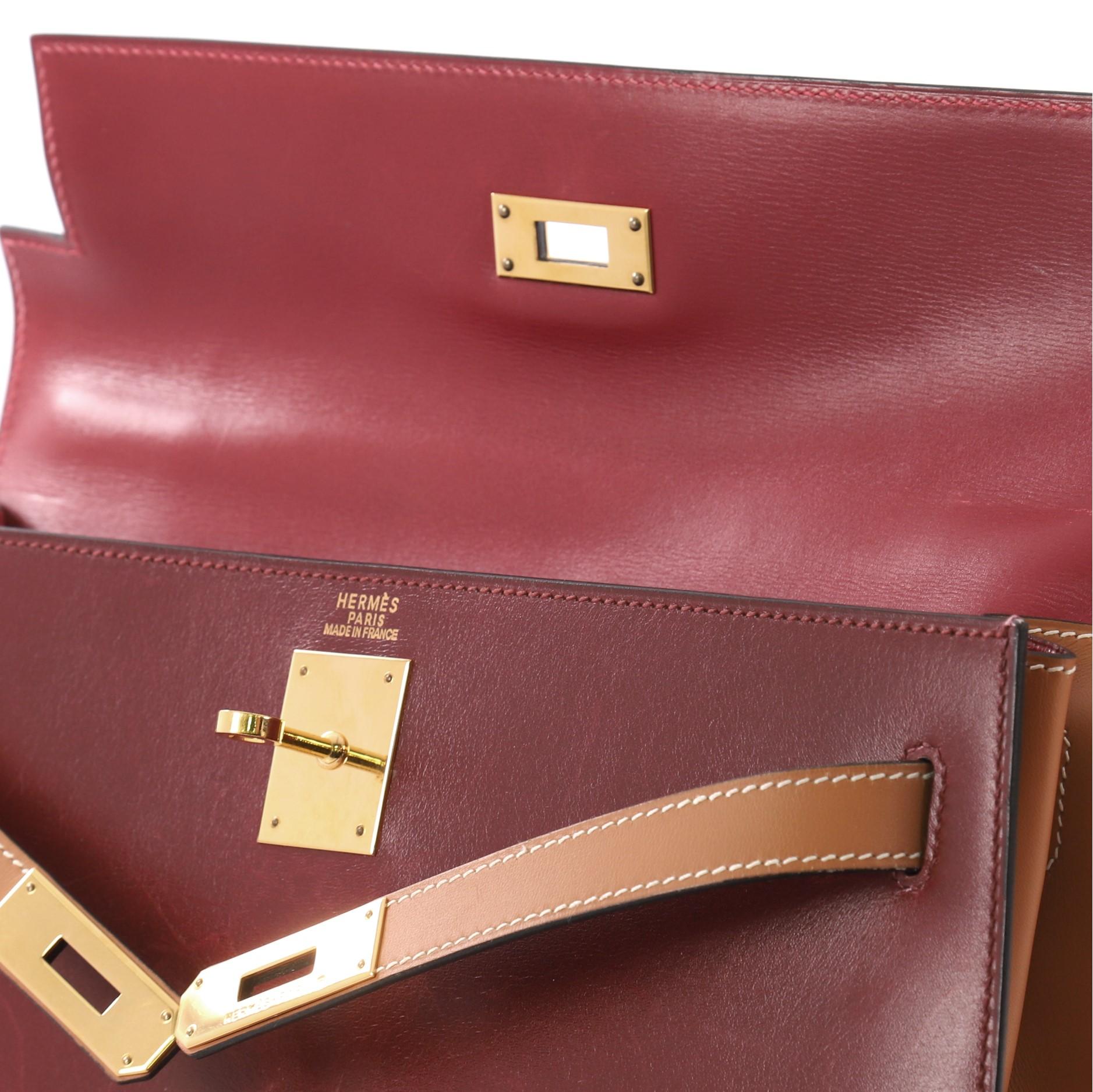 Hermes Kelly Handbag Tricolor Box With Gold Hardware 32 6