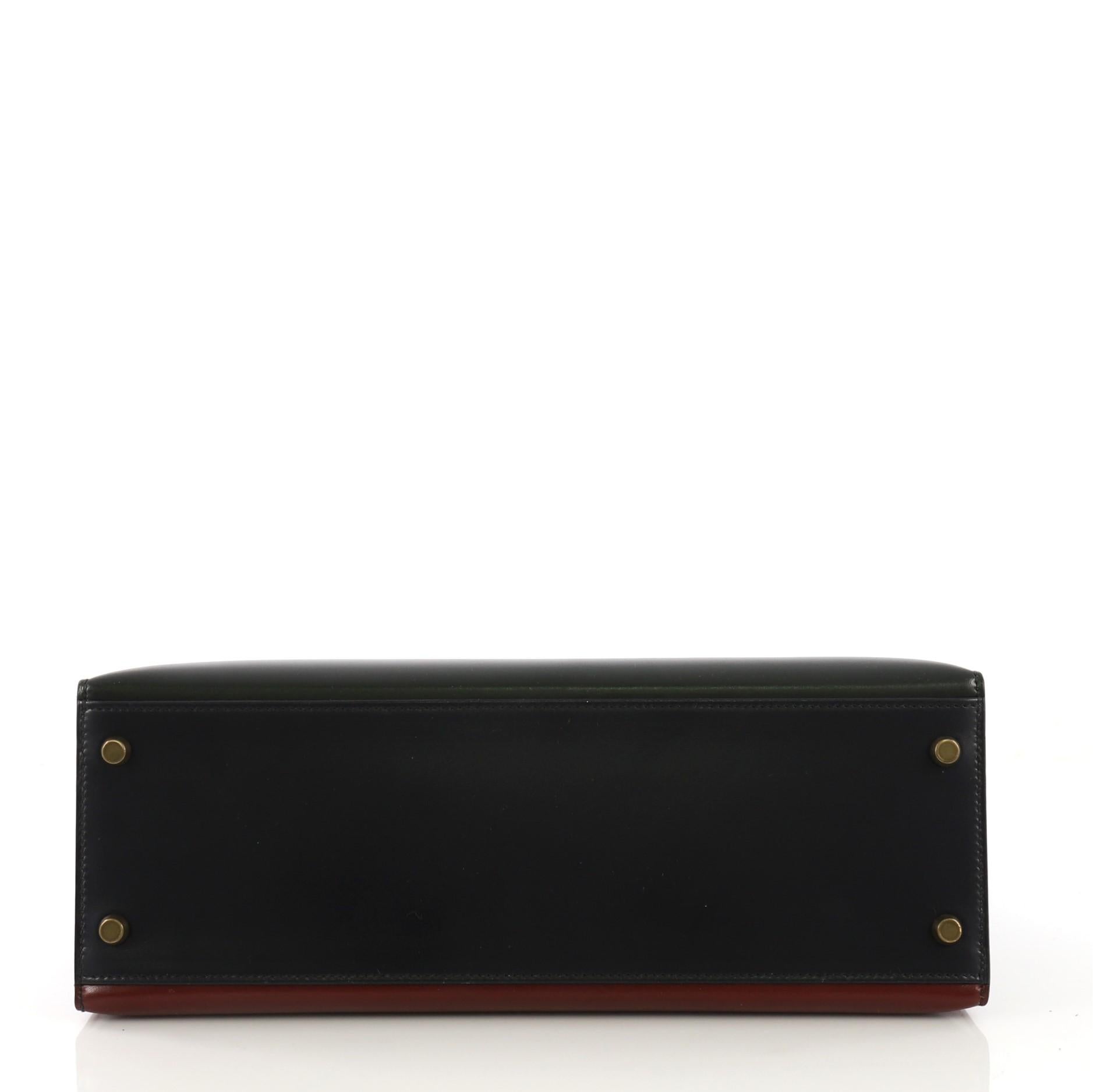 Women's Hermes Kelly Handbag Tricolor Box with Gold Hardware 32