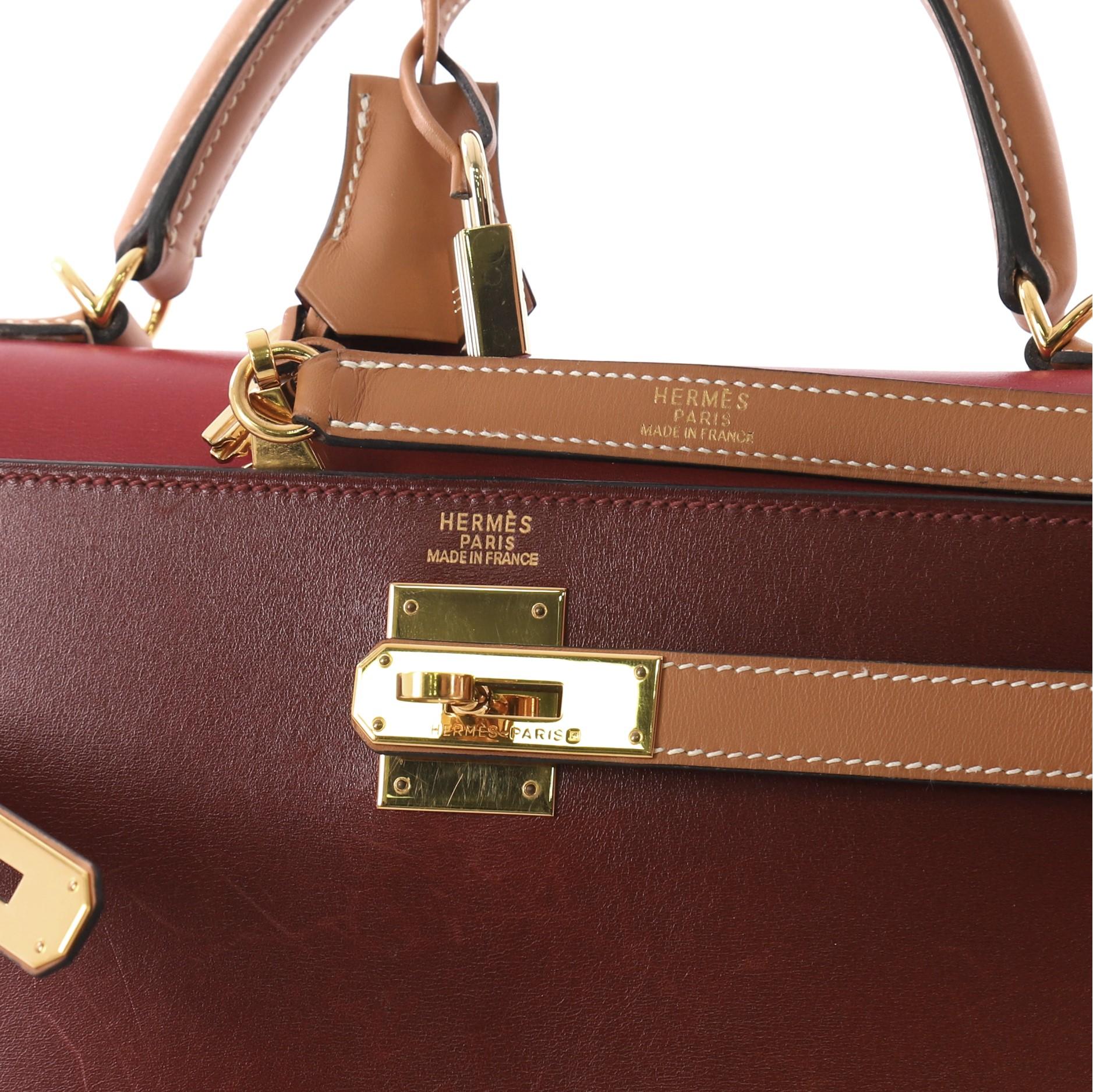 Hermes Kelly Handbag Tricolor Box With Gold Hardware 32 2