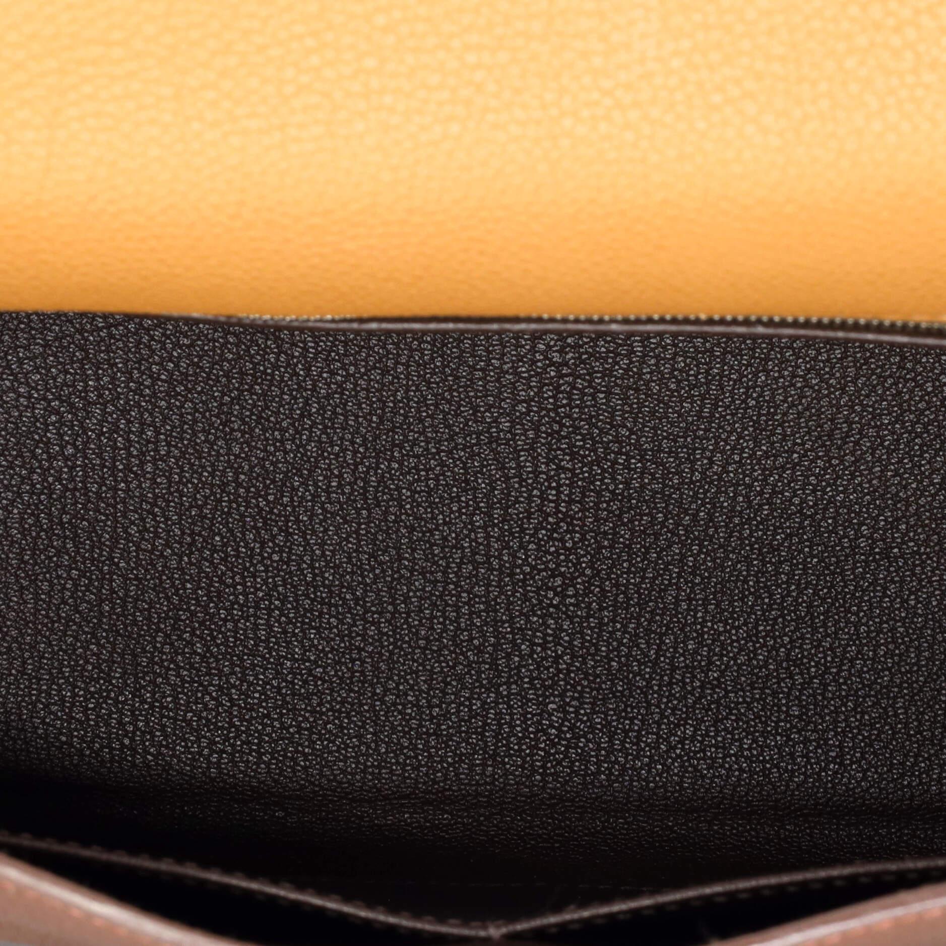 Hermes Kelly Handbag Tricolor Togo with Ruthenium Hardware 28 For Sale 2