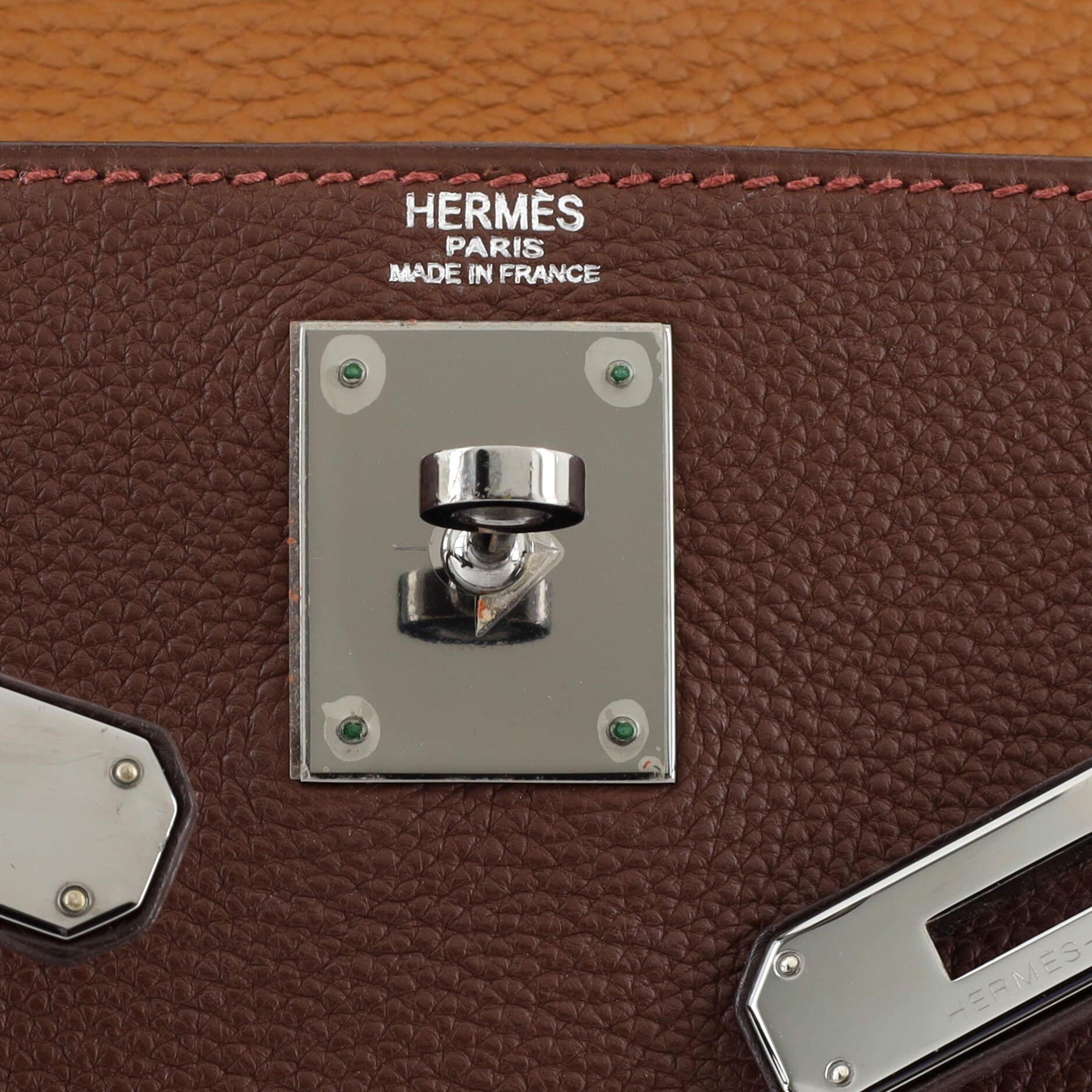 Hermes Kelly Handbag Tricolor Togo with Ruthenium Hardware 28 4