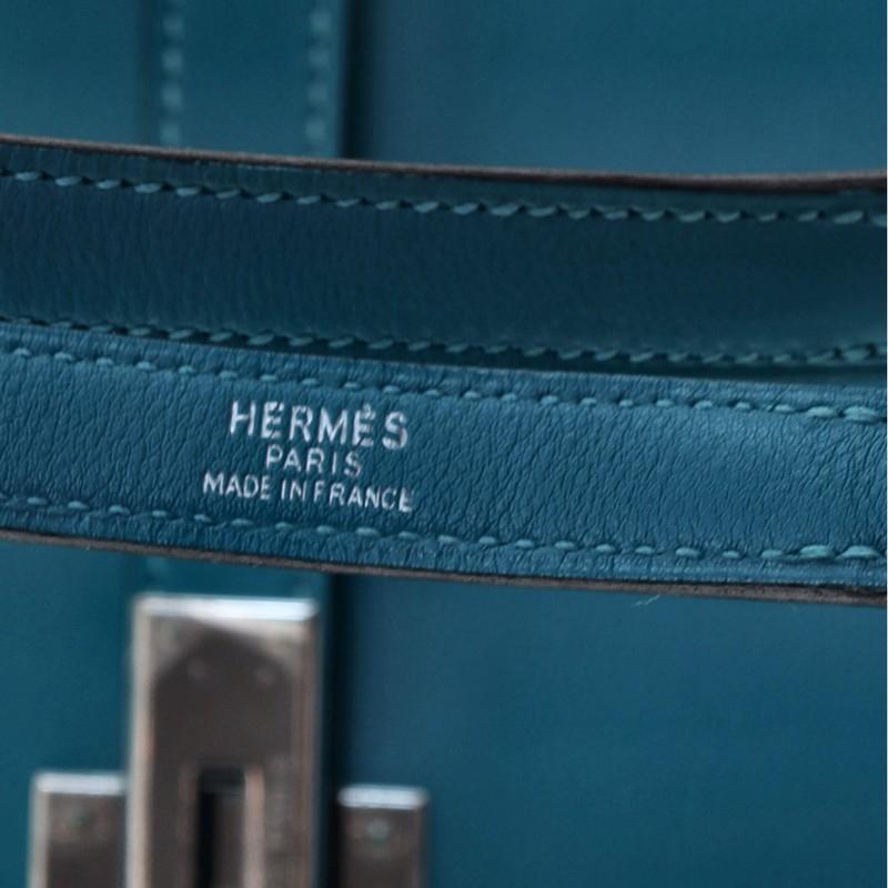 Hermes Kelly Handbag Turquoise Swift with Palladium Hardware 35 5
