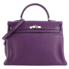 Hermes Kelly Handbag Ultraviolet Togo with Palladium Hardware 35