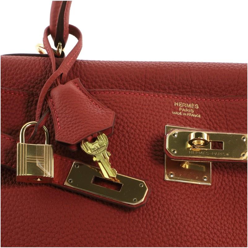 Hermes Kelly Handbag Vermillon Togo with Gold Hardware 32 2