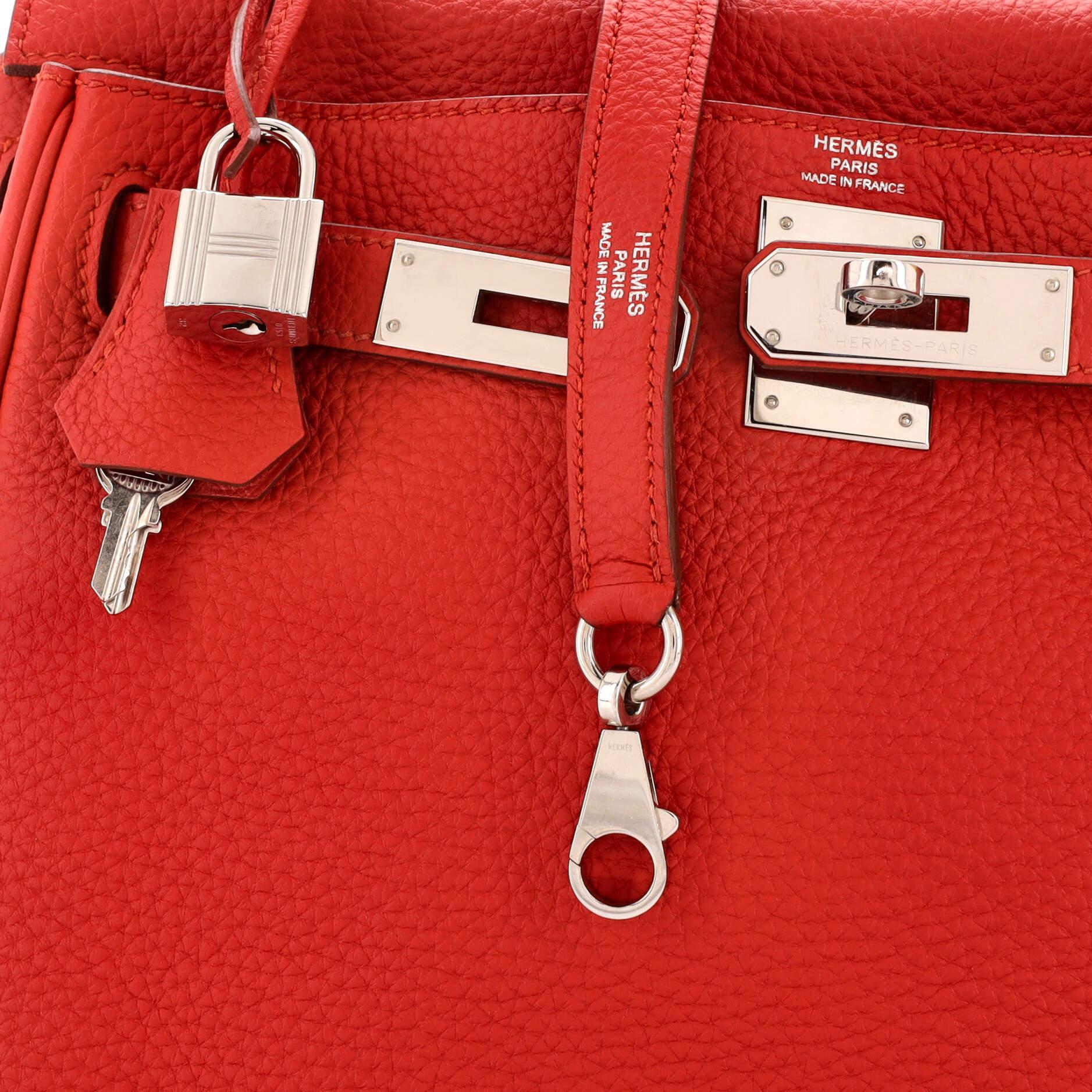 Hermes Kelly Handbag Vermillon Togo with Palladium Hardware 28 2