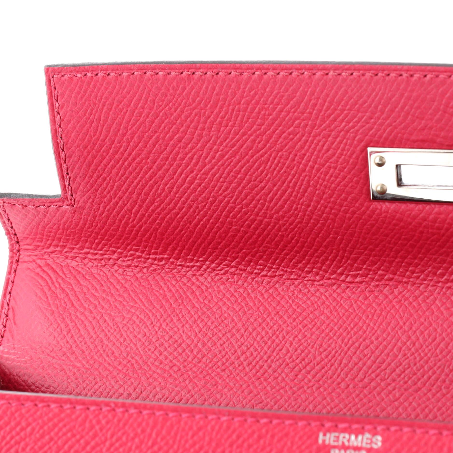 Hermes Kelly Handbag Verso Epsom with Palladium Hardware 25 For Sale 4