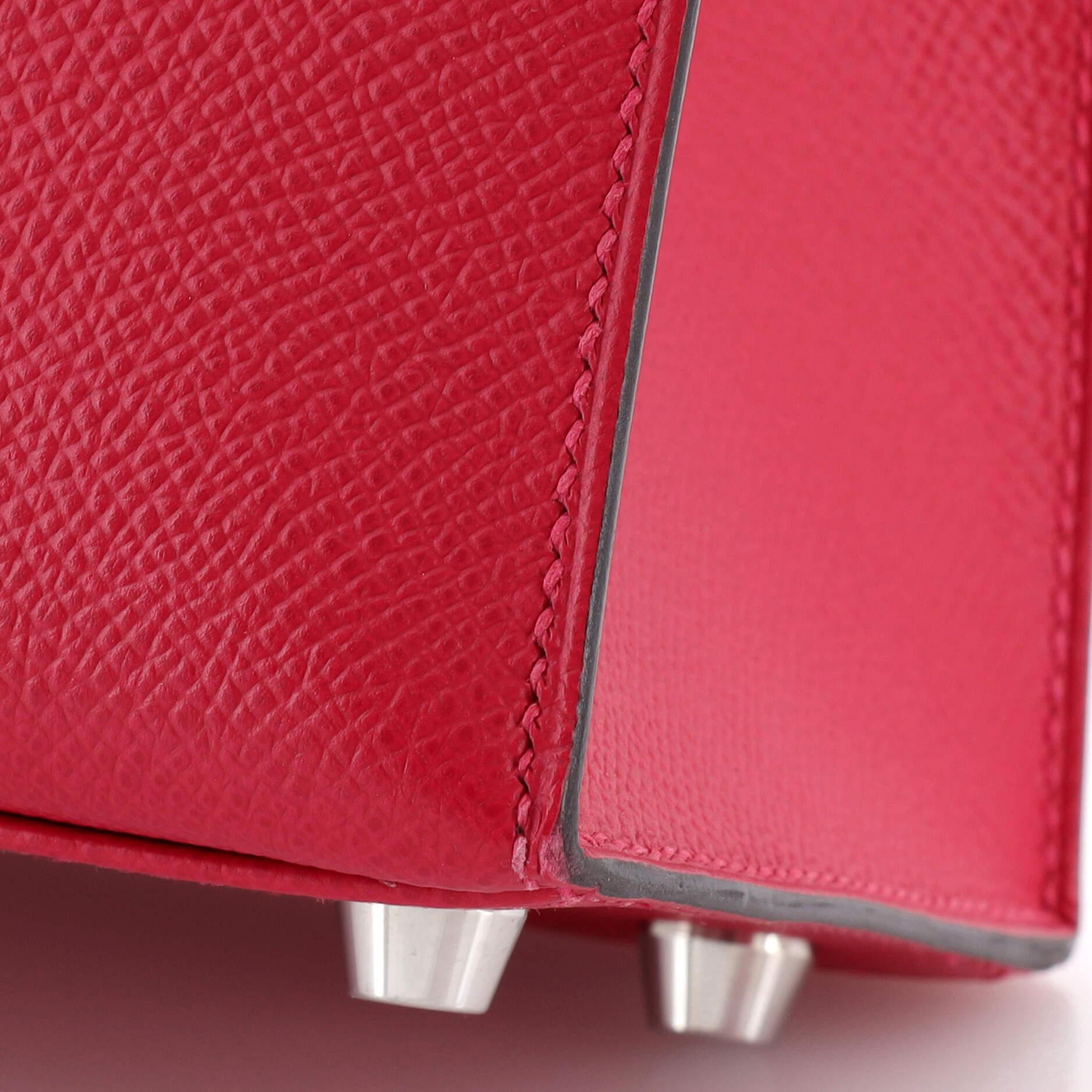 Hermes Kelly Handbag Verso Epsom with Palladium Hardware 25 For Sale 5