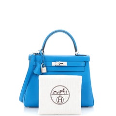 Hermes Kelly Handbag Verso Evercolor with Palladium Hardware 28