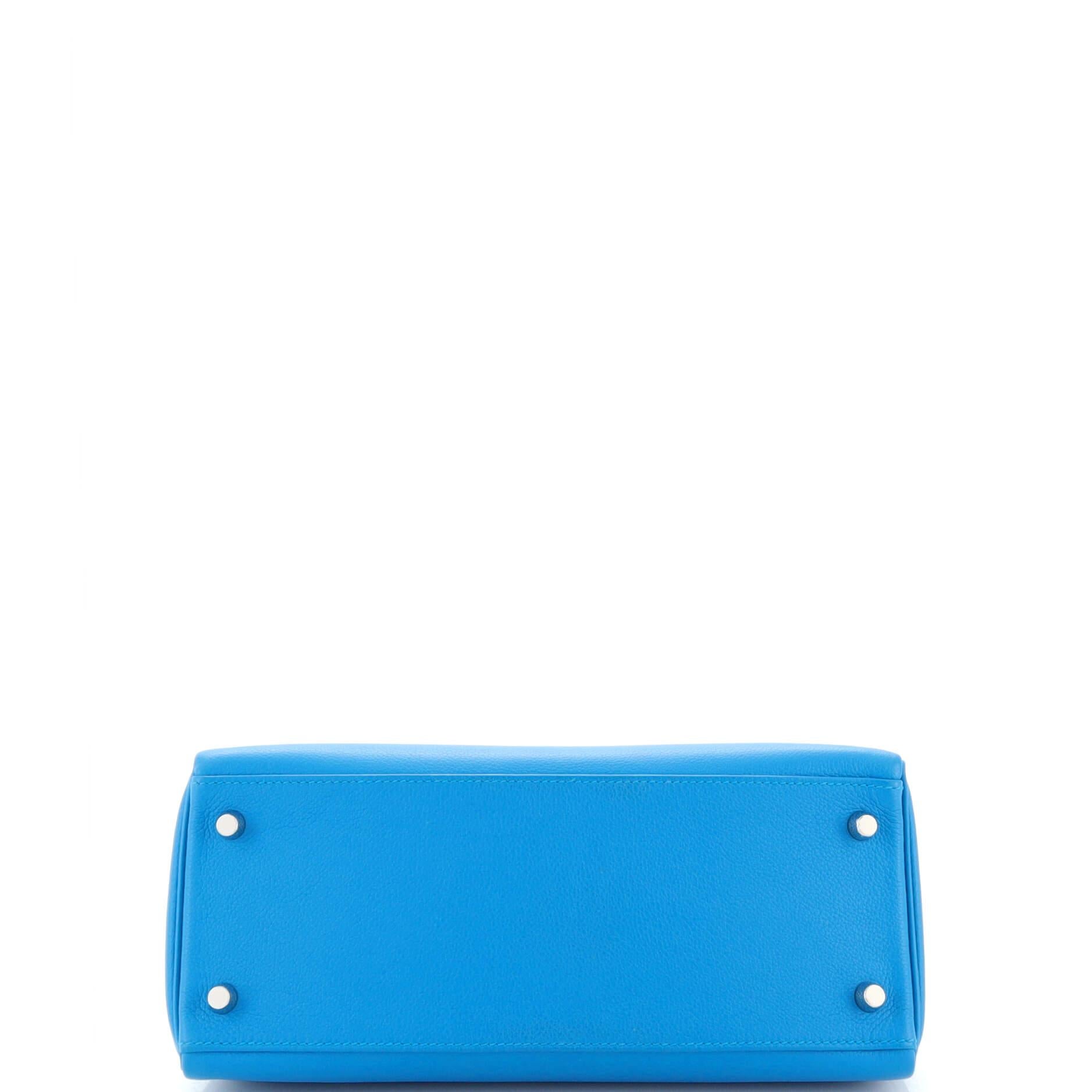 Hermes Kelly Handbag Verso Evercolor with Palladium Hardware 28 For Sale 1