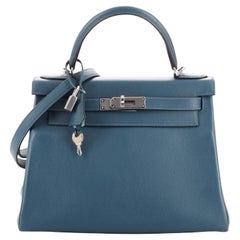 Hermes Kelly Handbag Verso Evercolor with Palladium Hardware 28