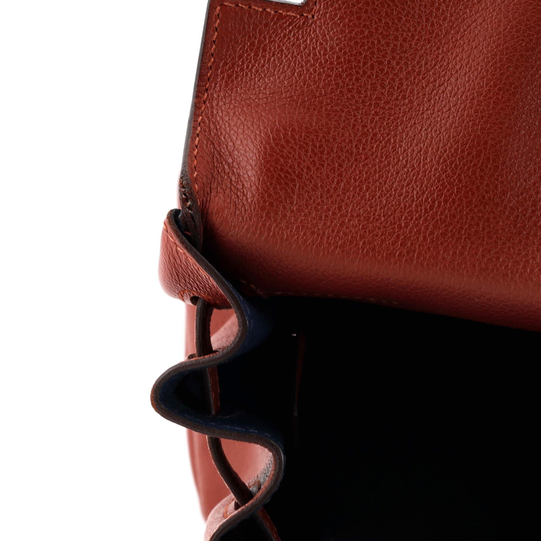 Hermes Kelly Handbag Verso Evercolor with Palladium Hardware 32 6