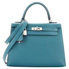 Hermes Kelly Handtasche Verso Madame mit Palladium-Hardware 25