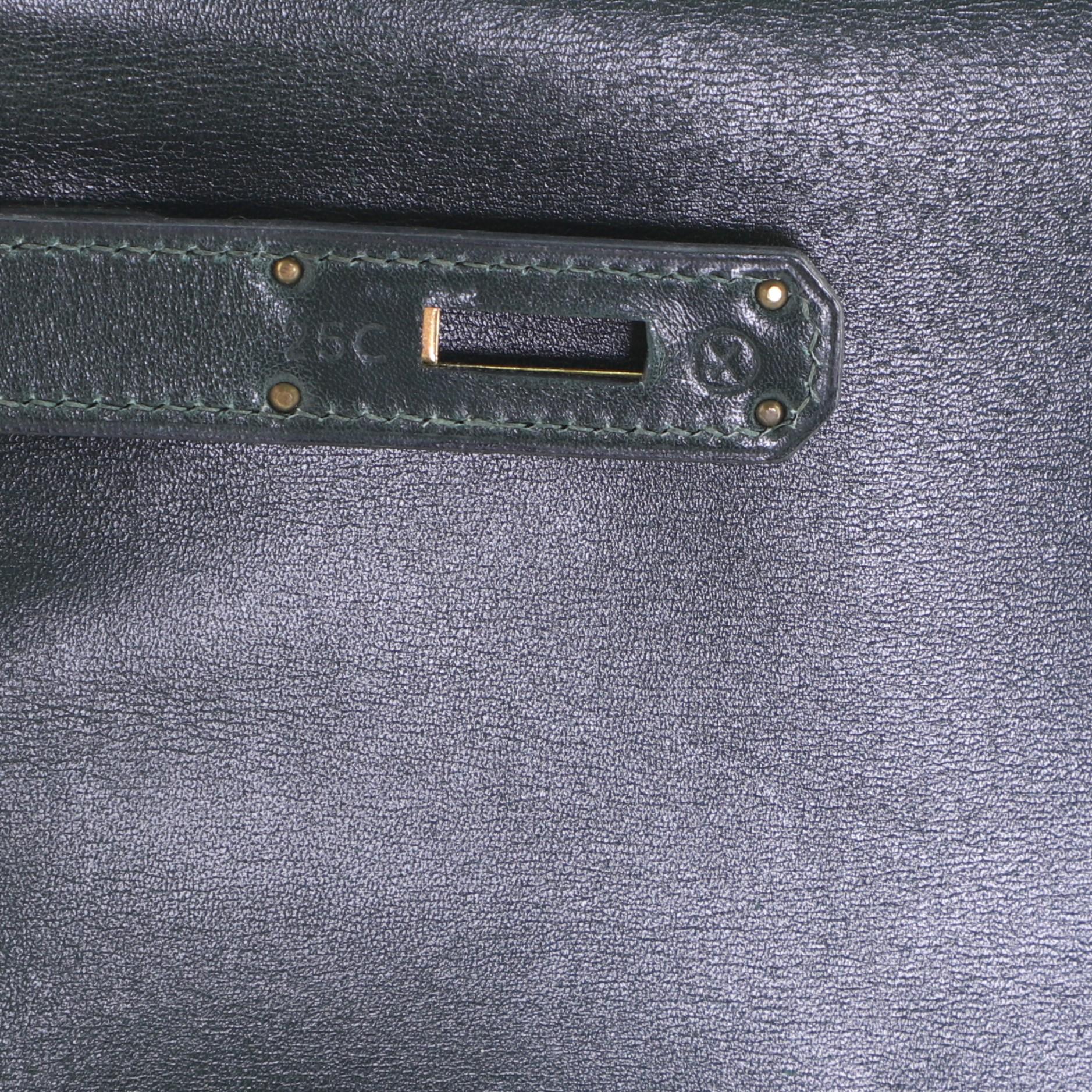 Hermes Kelly Handbag Vert Anglais Box Calf with Gold Hardware 32 2