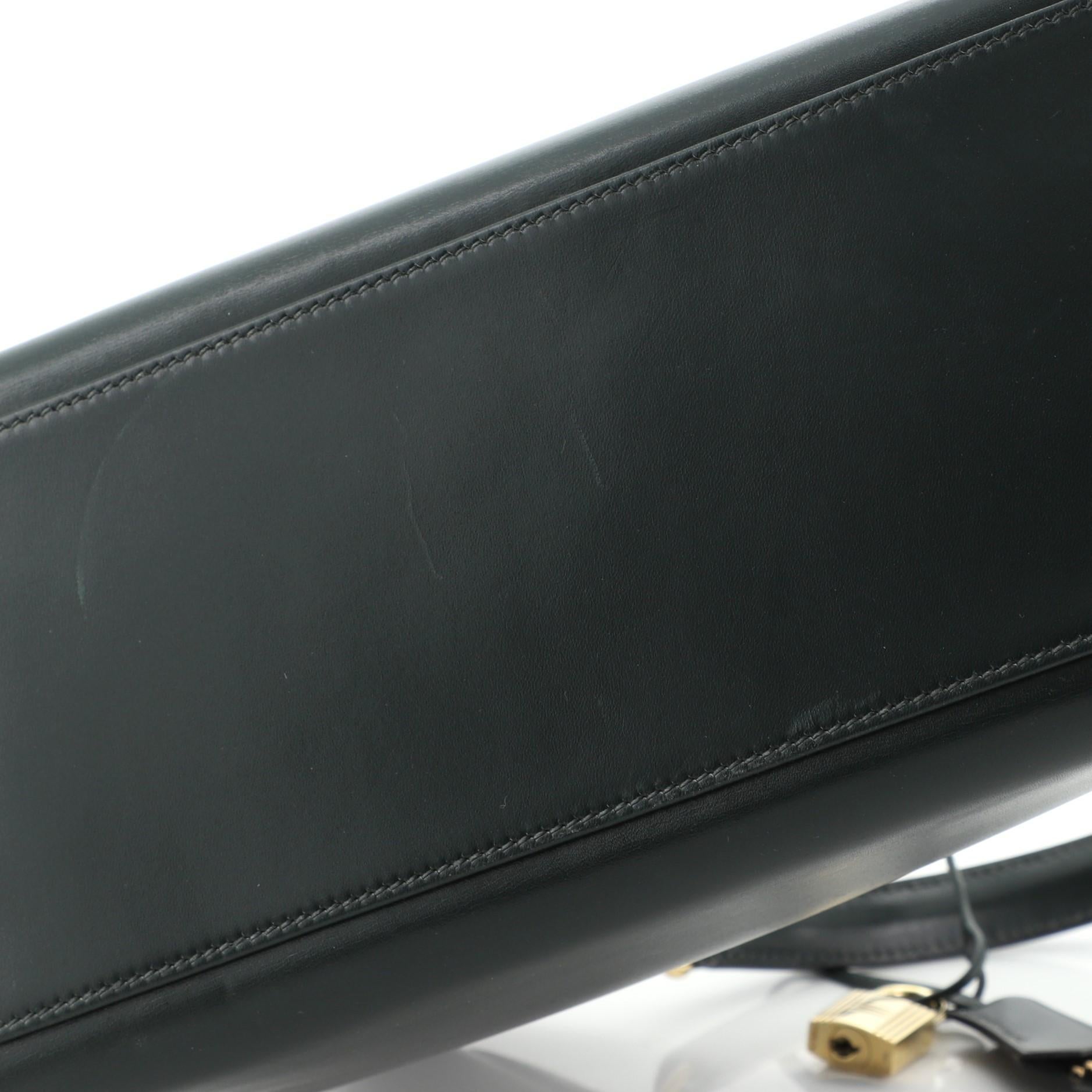 Hermes Kelly Handbag Vert Anglais Box Calf with Gold Hardware 32 In Good Condition In NY, NY