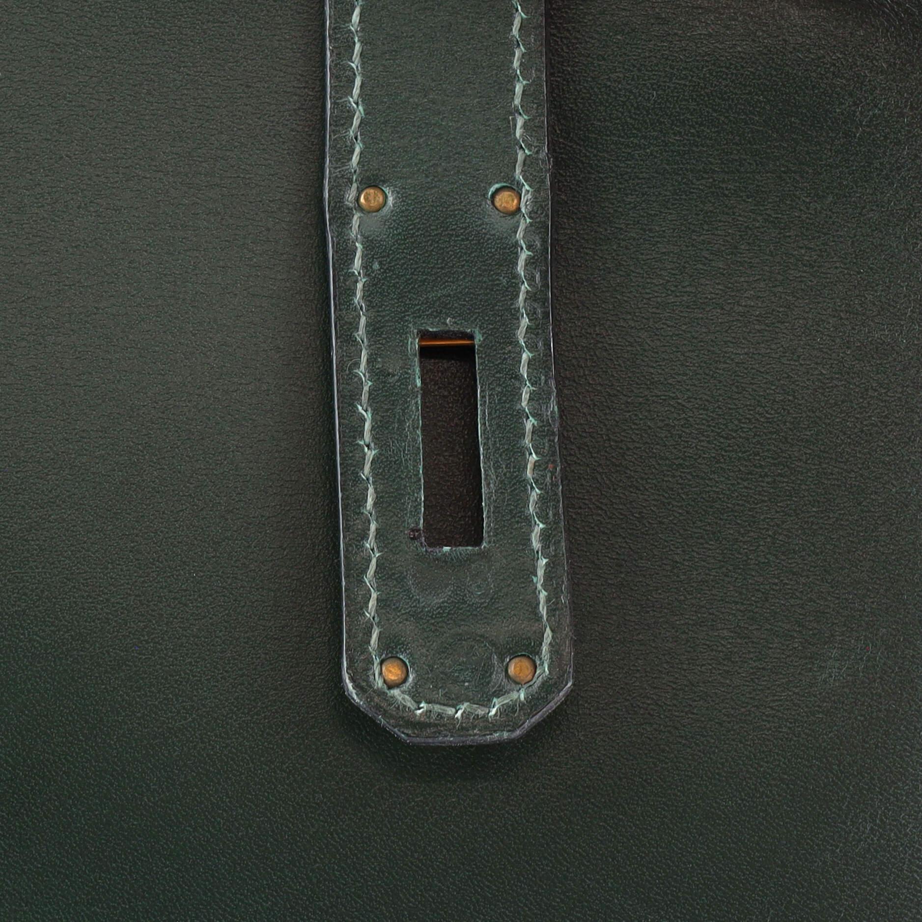 Hermes Kelly Handbag Vert Anglais Box Calf with Gold Hardware 35 10