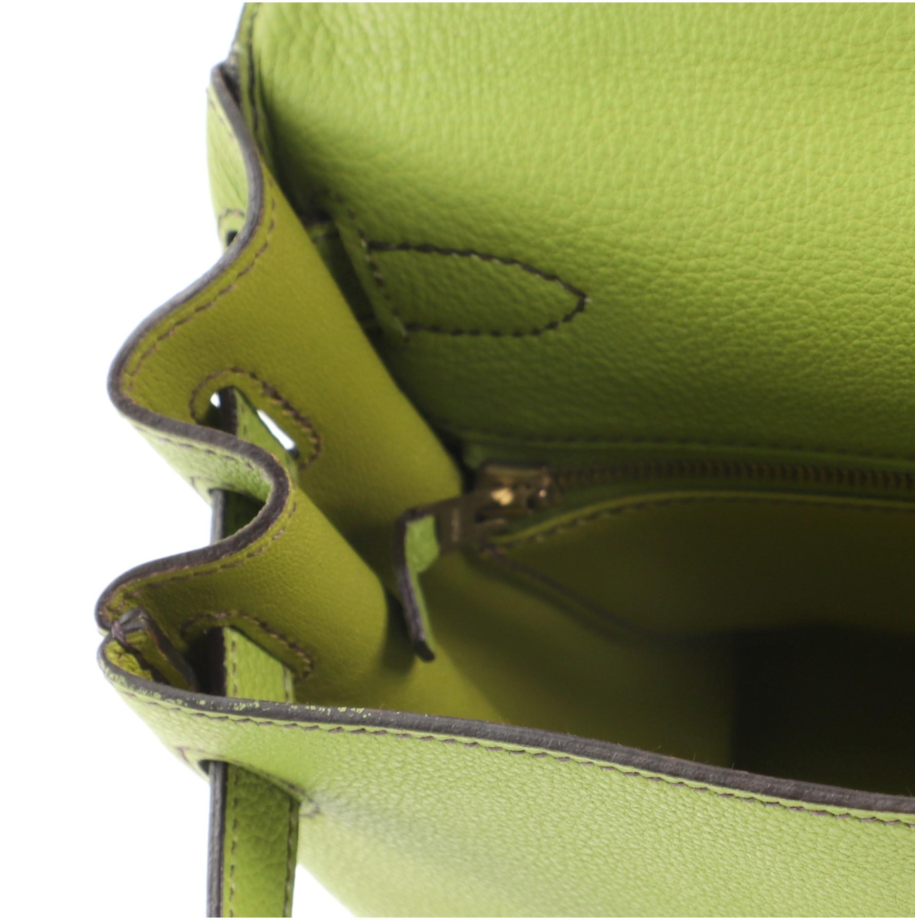 Hermes Kelly Handbag Vert Anis Togo with Gold Hardware 28 5